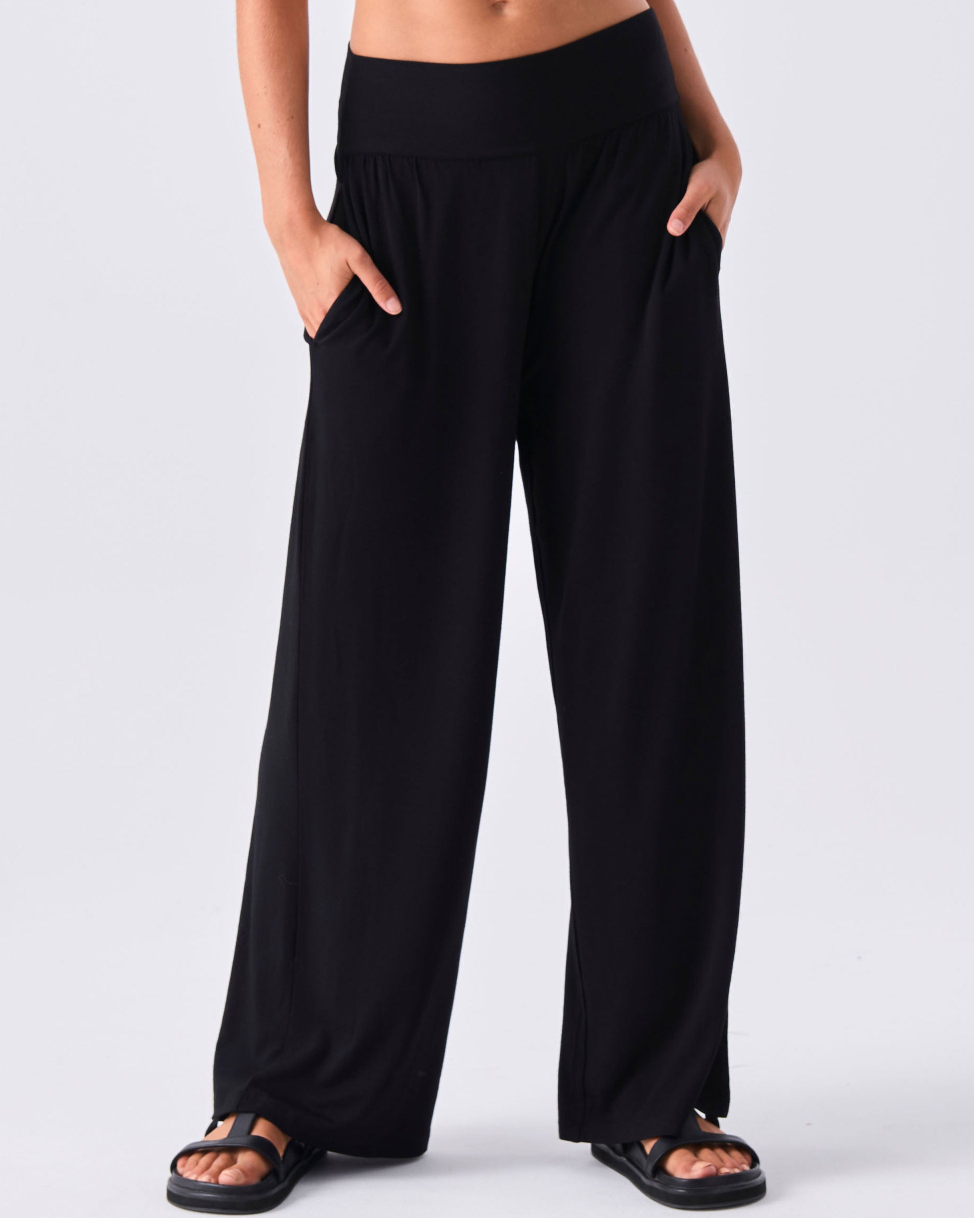 Nomad Modal Wide Leg Pant - Black