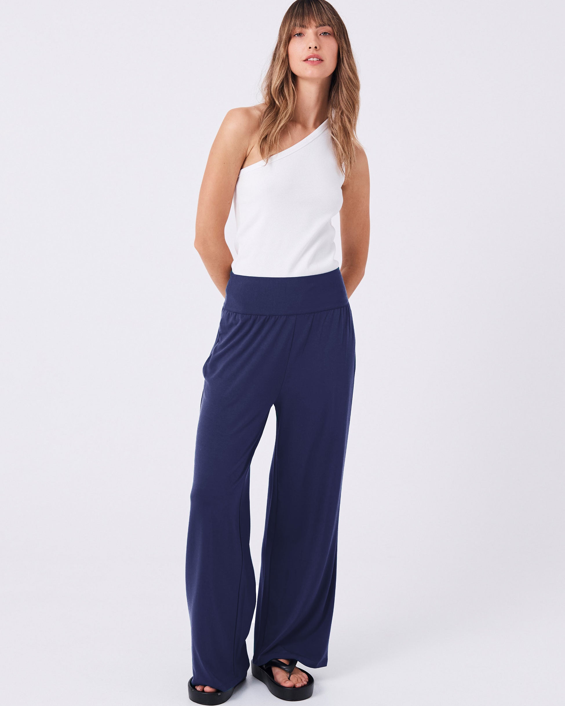 Nomad Modal Wide Leg Pant - Navy