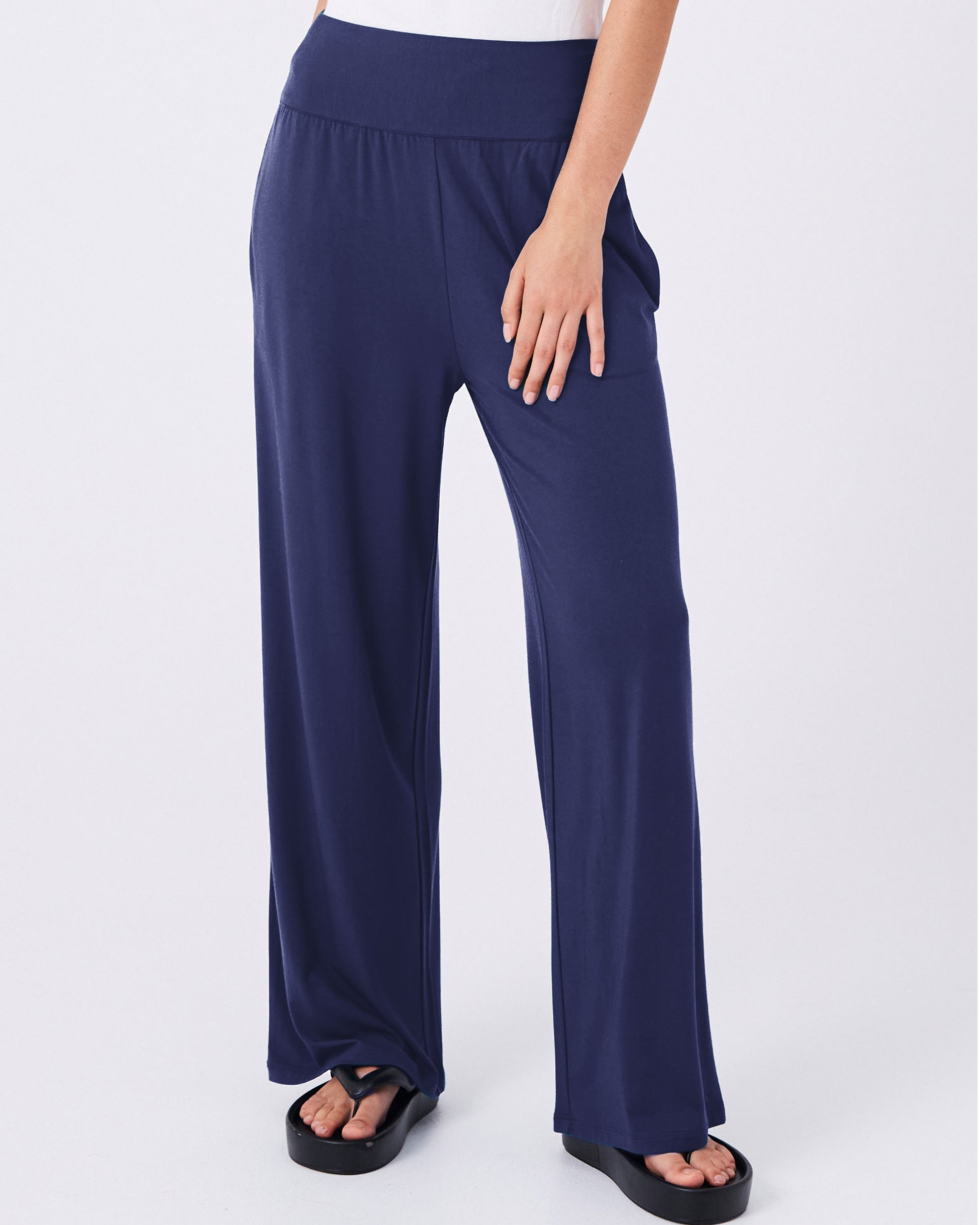 Nomad Modal Wide Leg Pant - Navy