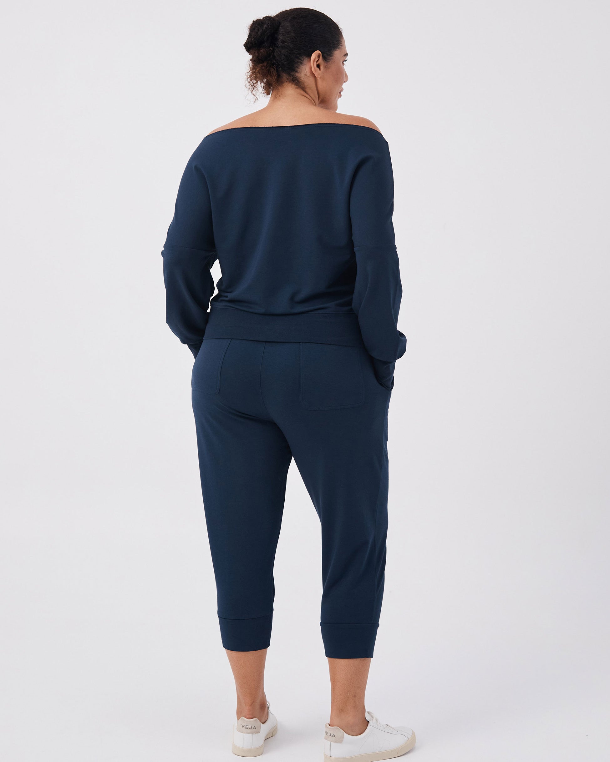 Breeze French Terry Cropped Jogger - Navy