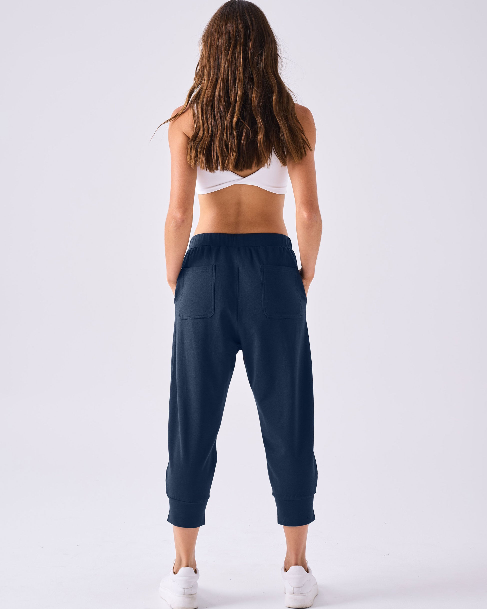 Breeze French Terry Cropped Jogger - Navy