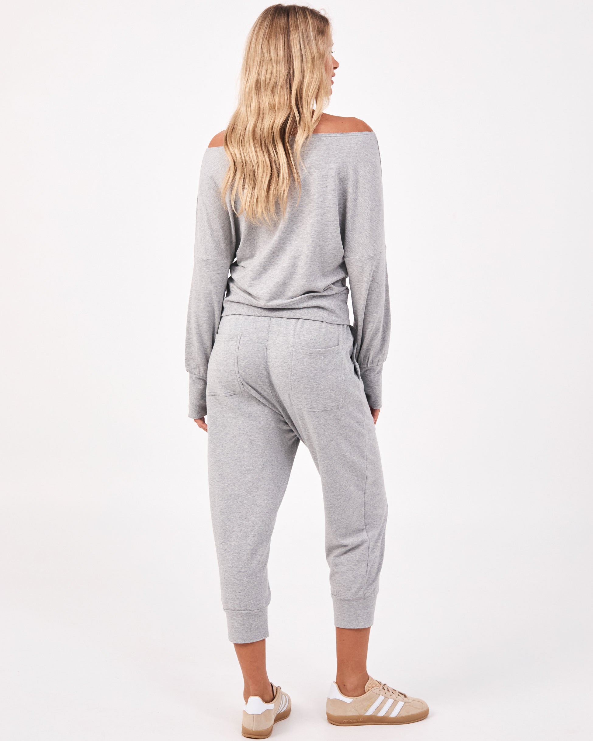 Breeze French Terry Cropped Jogger - Melange Grey
