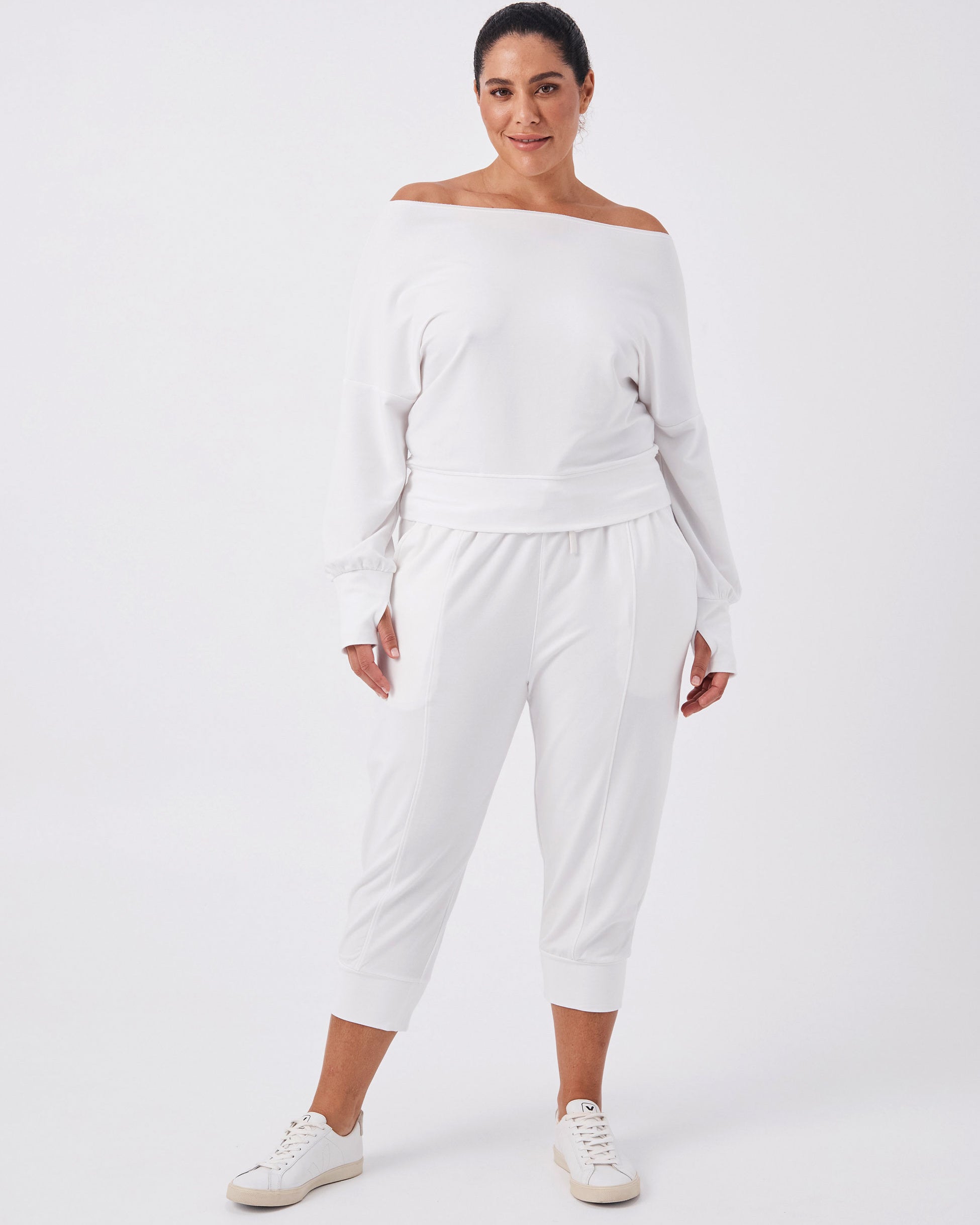 Breeze French Terry Cropped Jogger - White