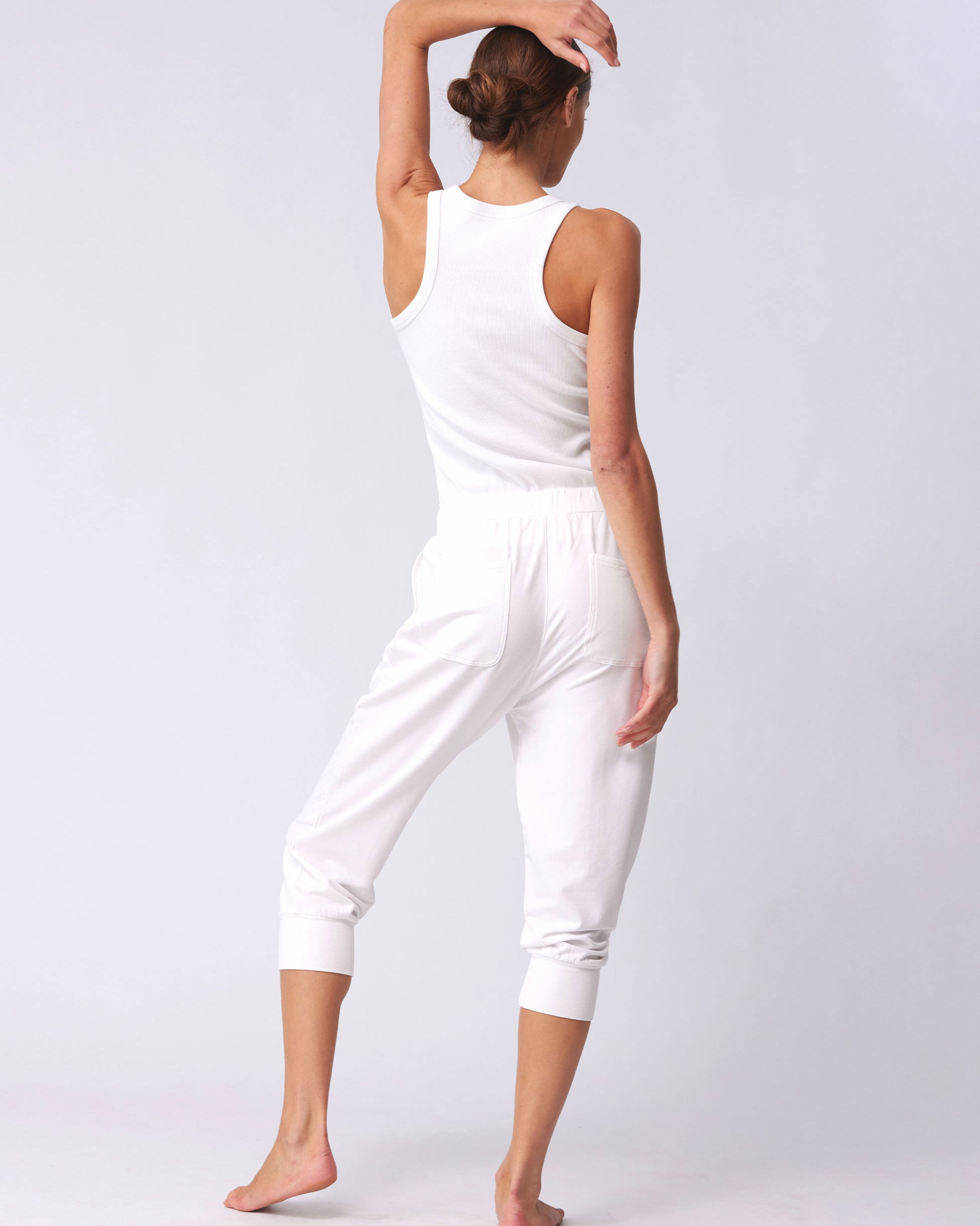Breeze French Terry Cropped Jogger - White