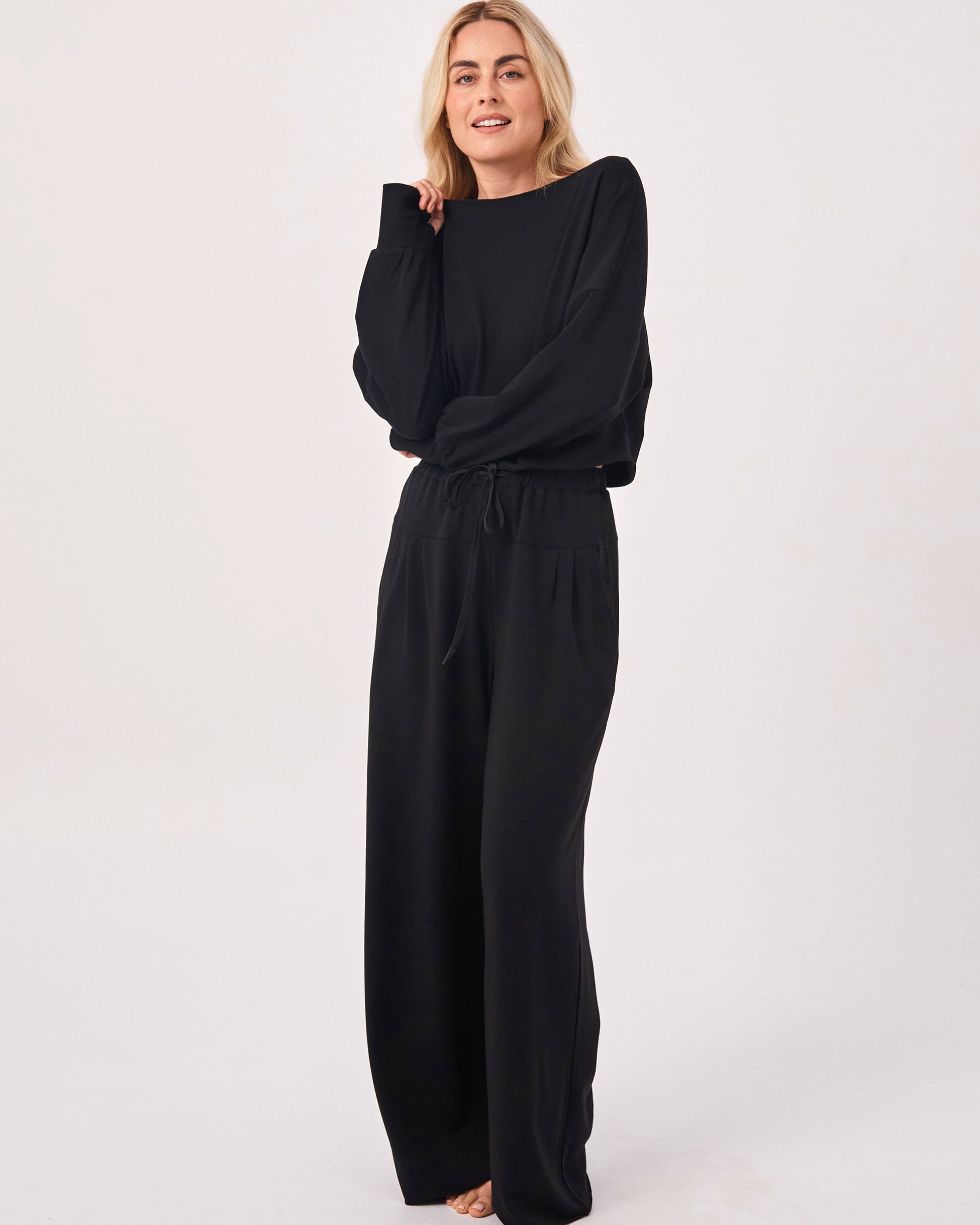 French Terry Yin Sweat Pant - Black