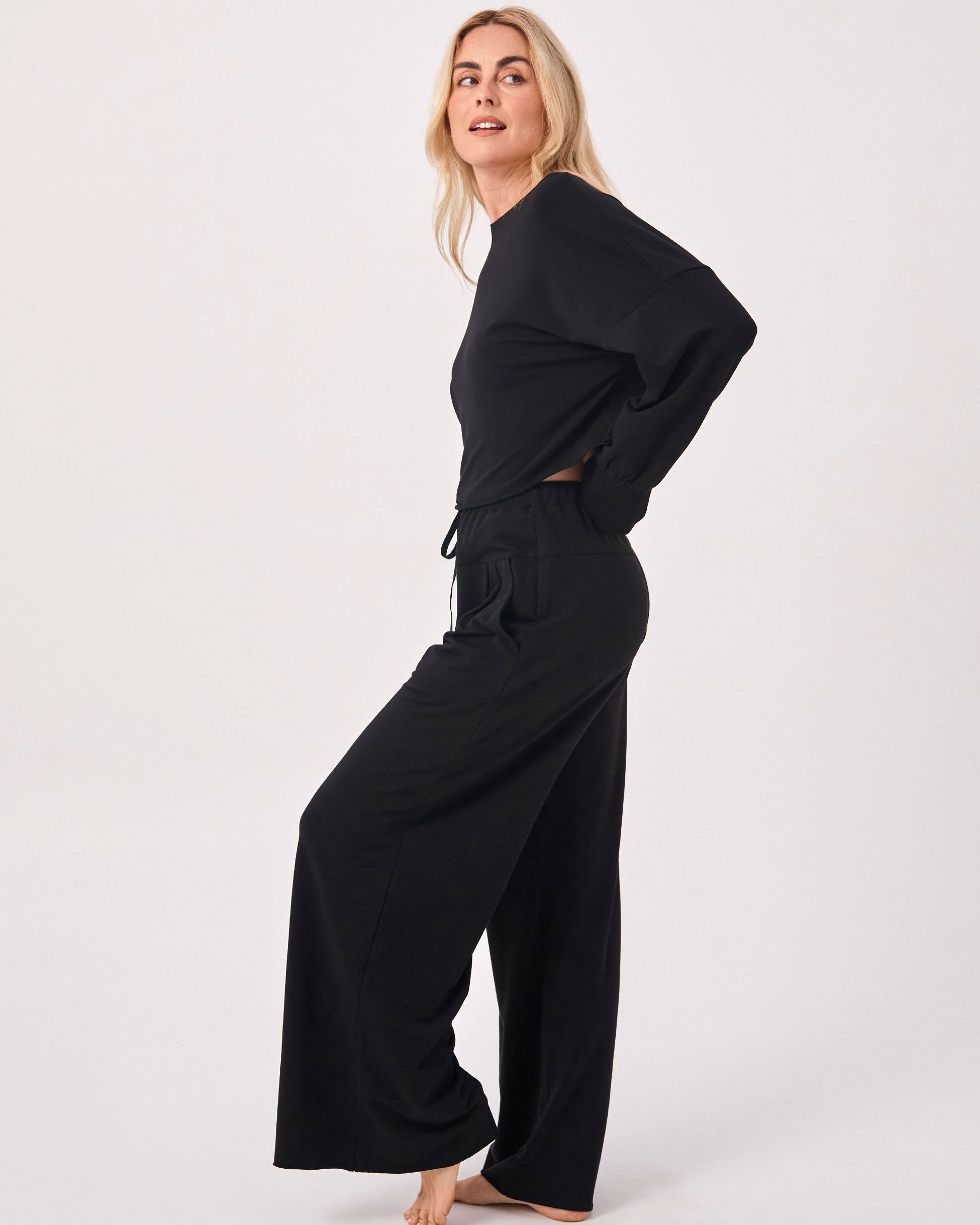 French Terry Yin Sweat Pant - Black