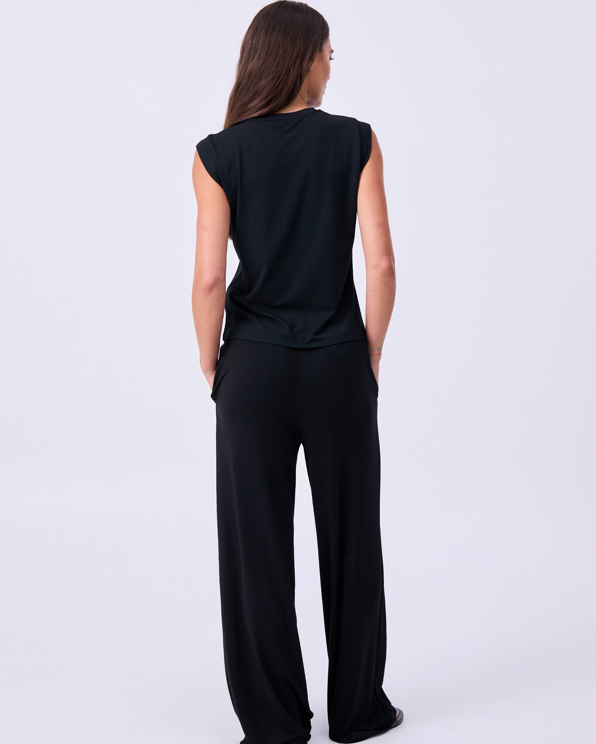 Modal Cap Sleeve Tee - Black