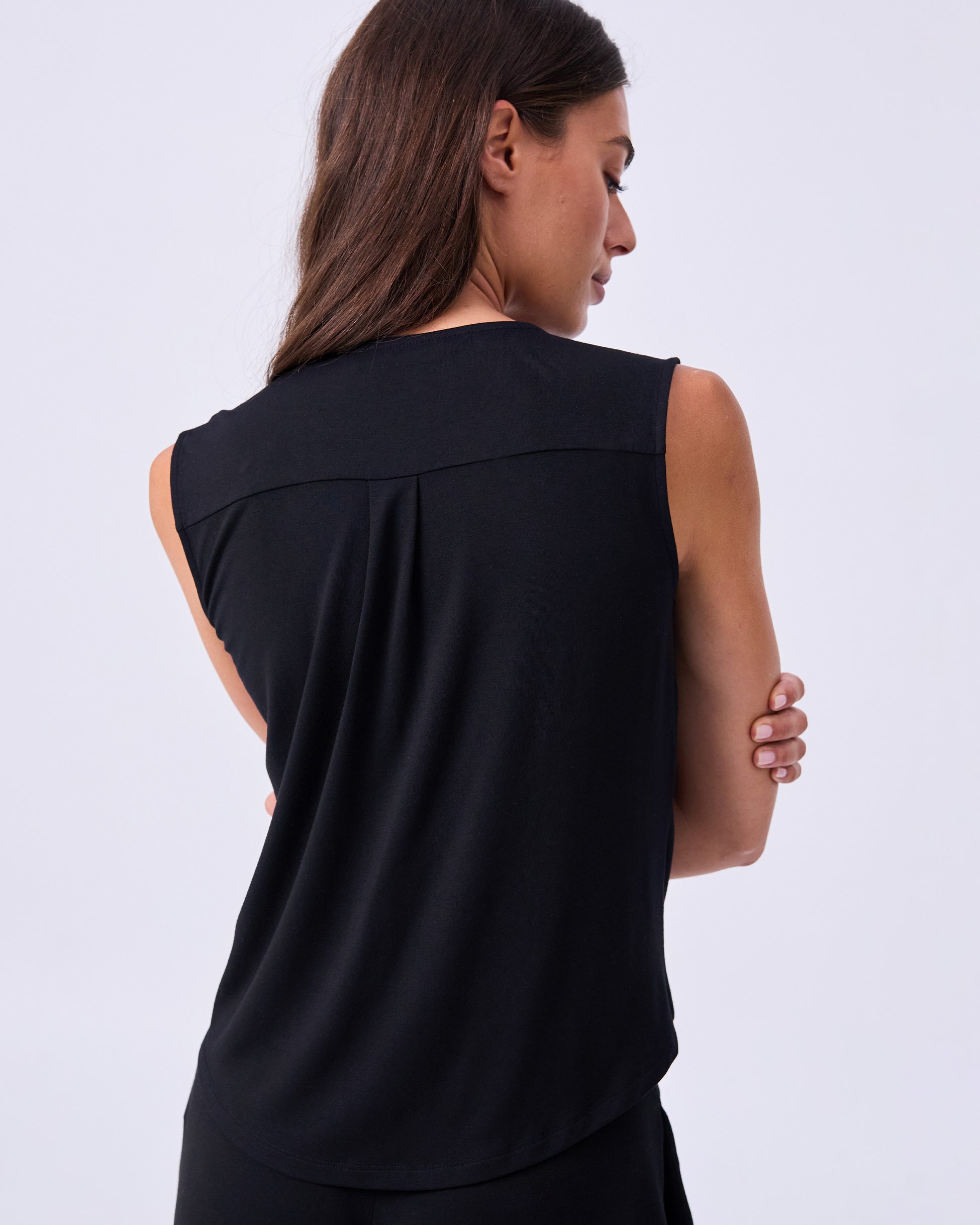 Athena Drape Top - Black