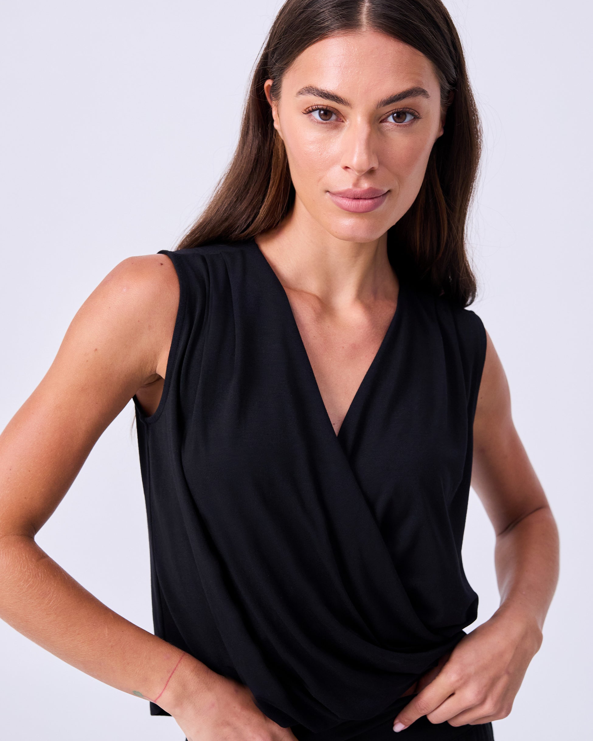 Athena Drape Top - Black
