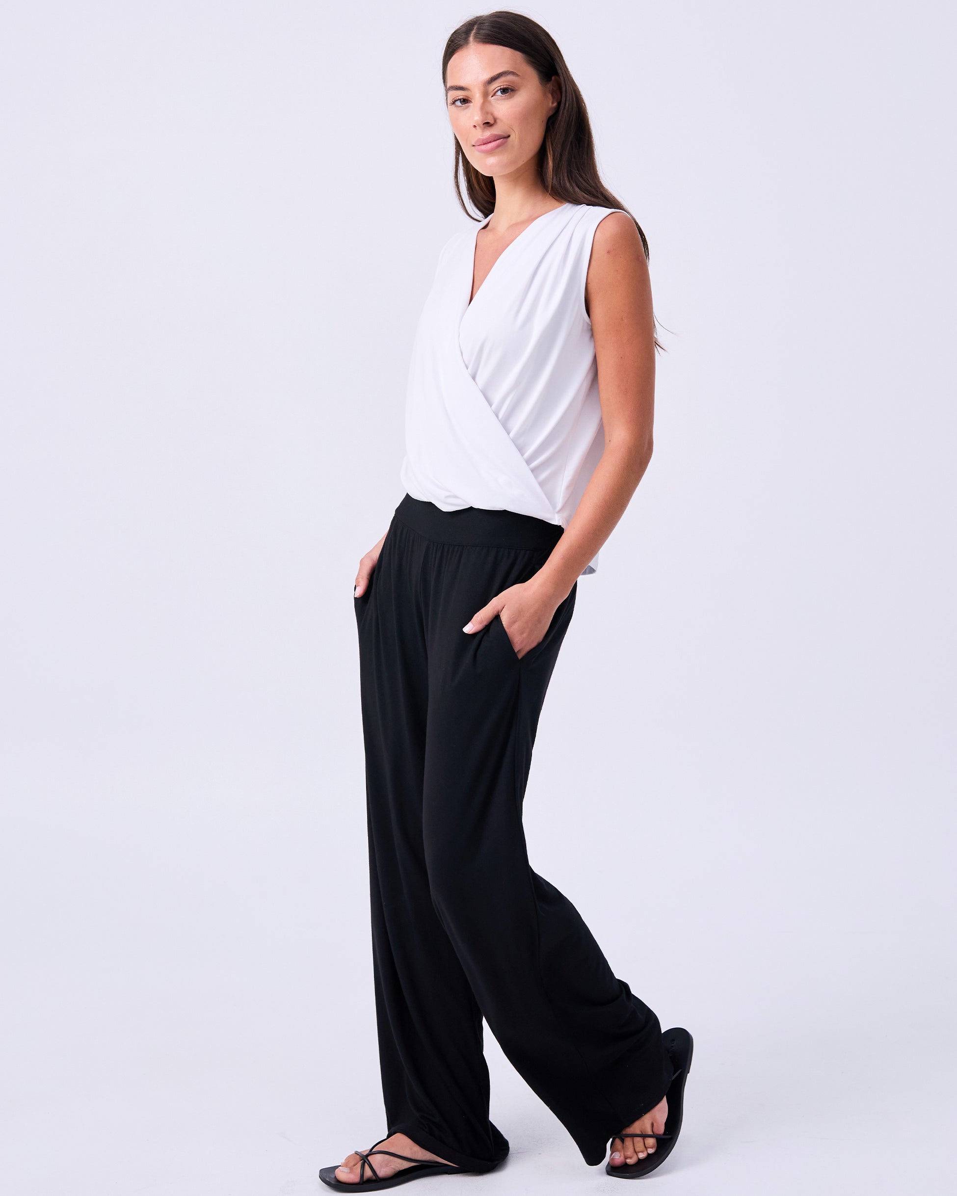 Athena Drape Top - White