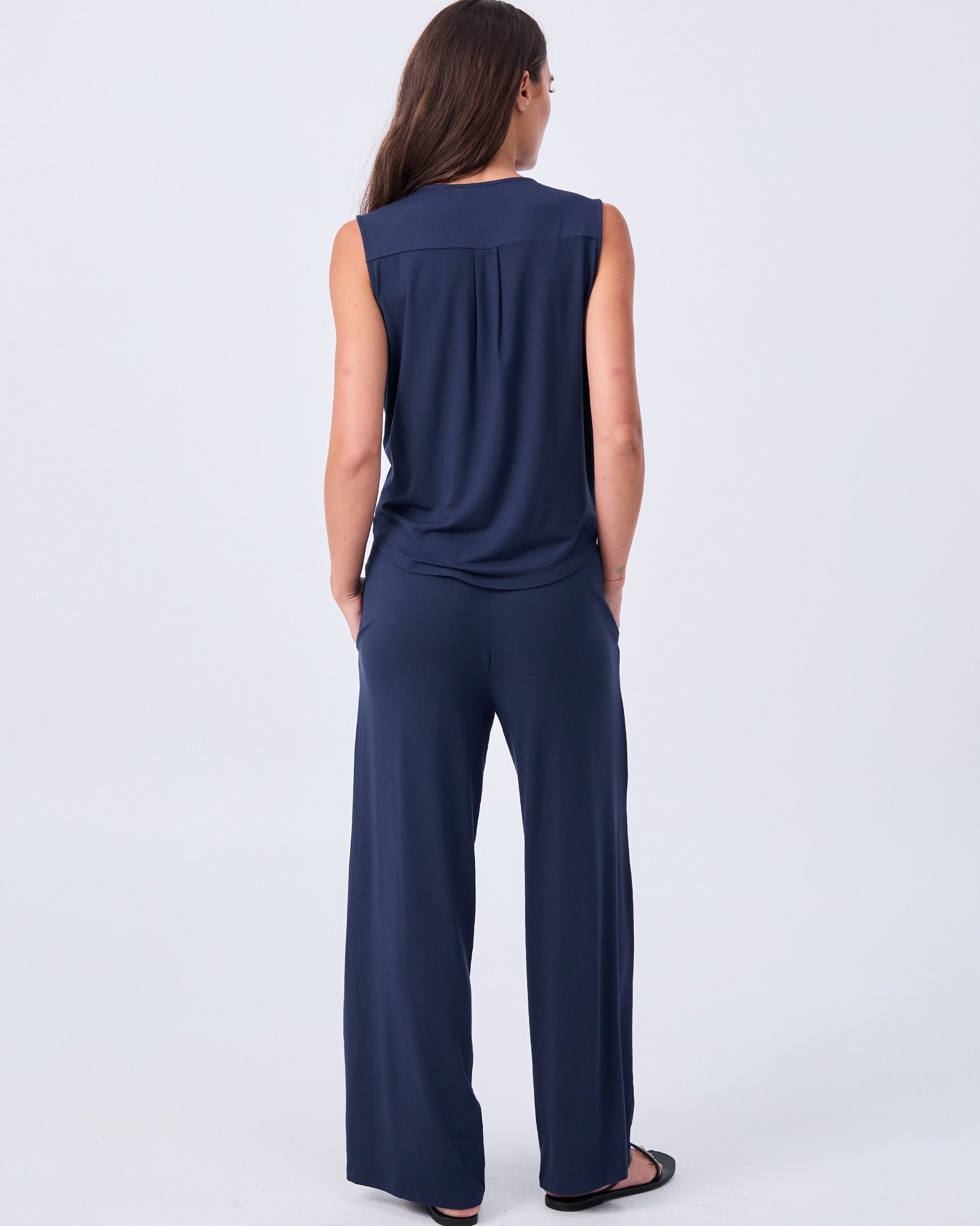 Athena Drape Top - Navy