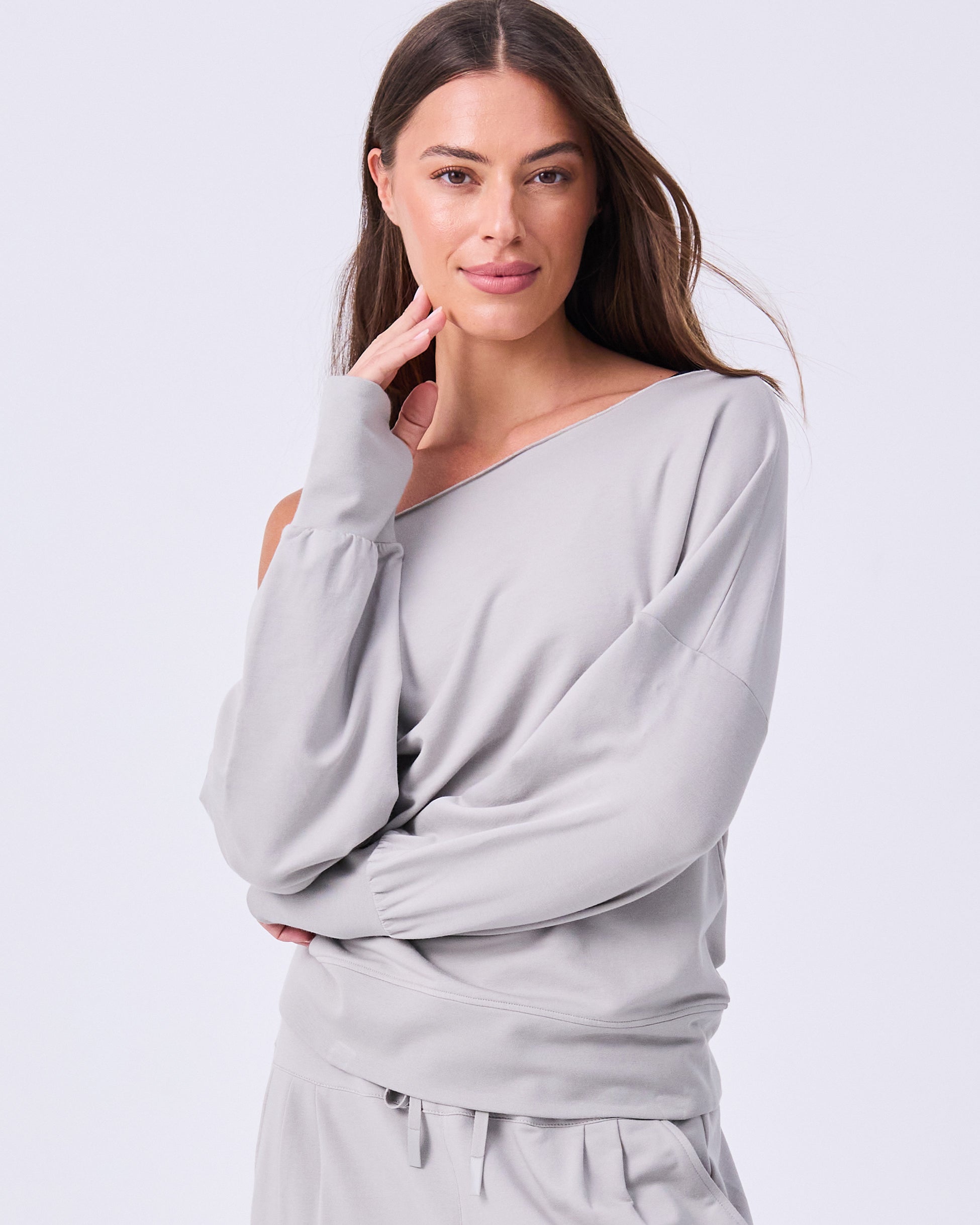 French Terry Off Shoulder Sweatshirt - Paloma