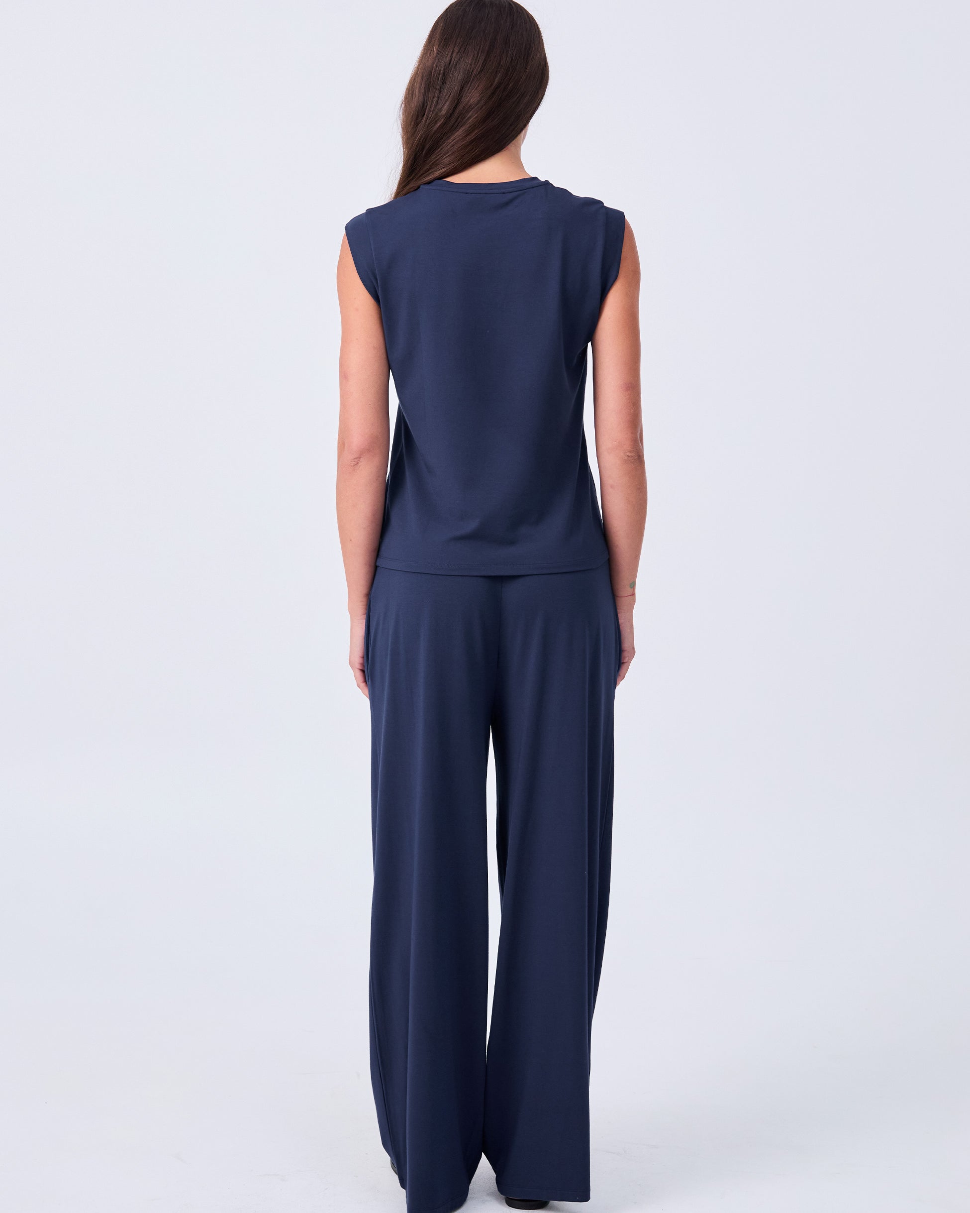 Modal Cap Sleeve Tee - Navy