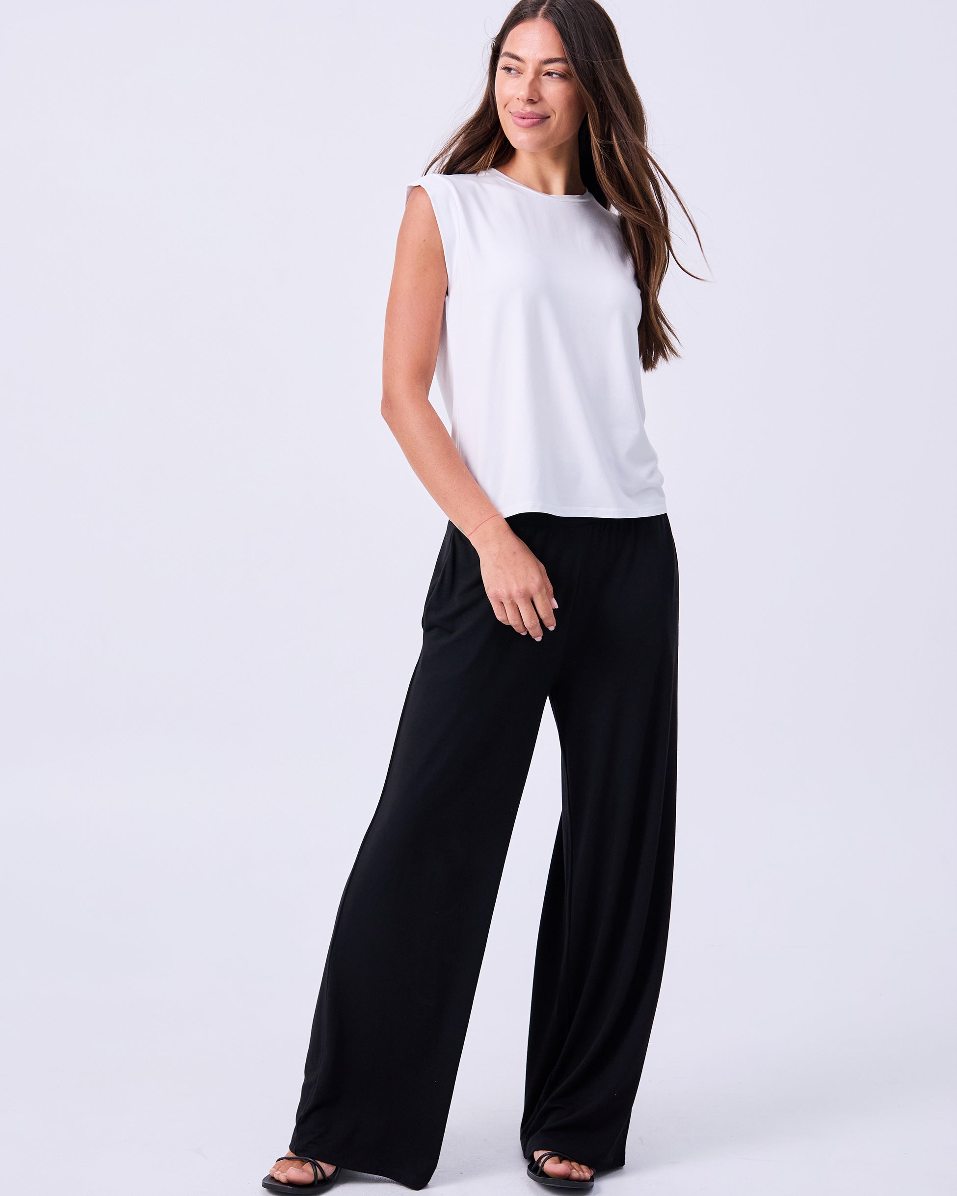 Modal Cap Sleeve Tee - White