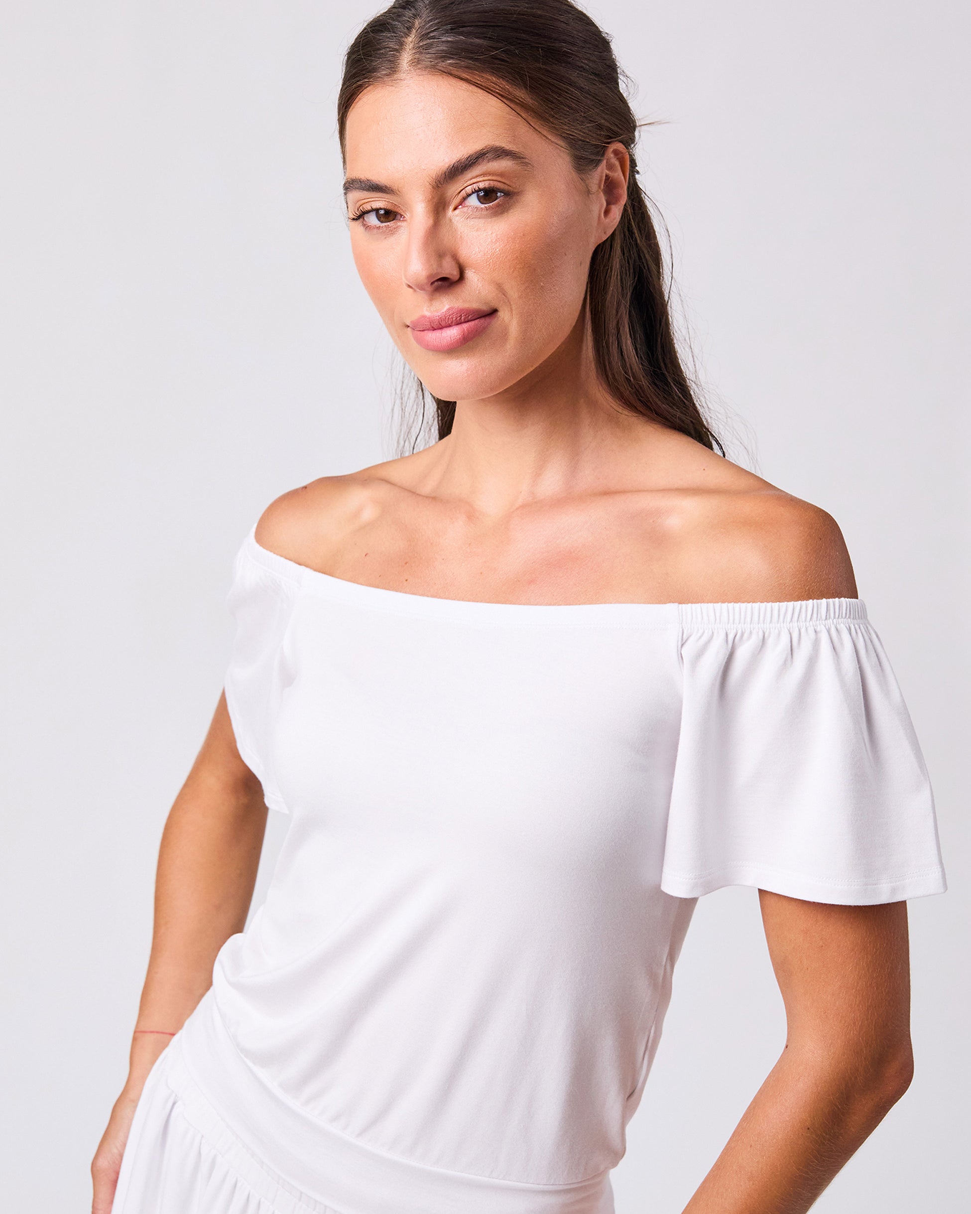 Off Shoulder Bell Sleeve Top - White