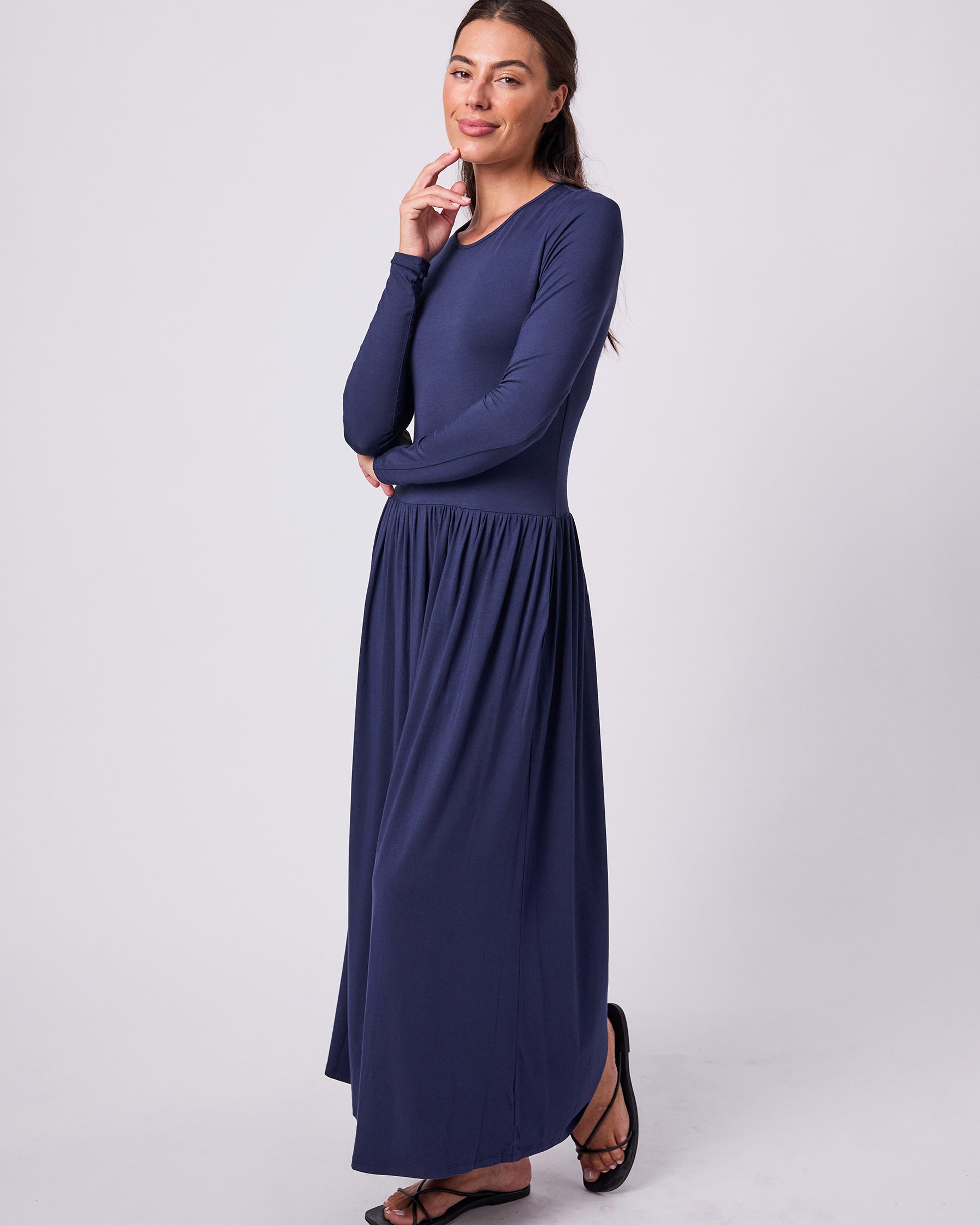 Long Essential Maxi Dress - Navy