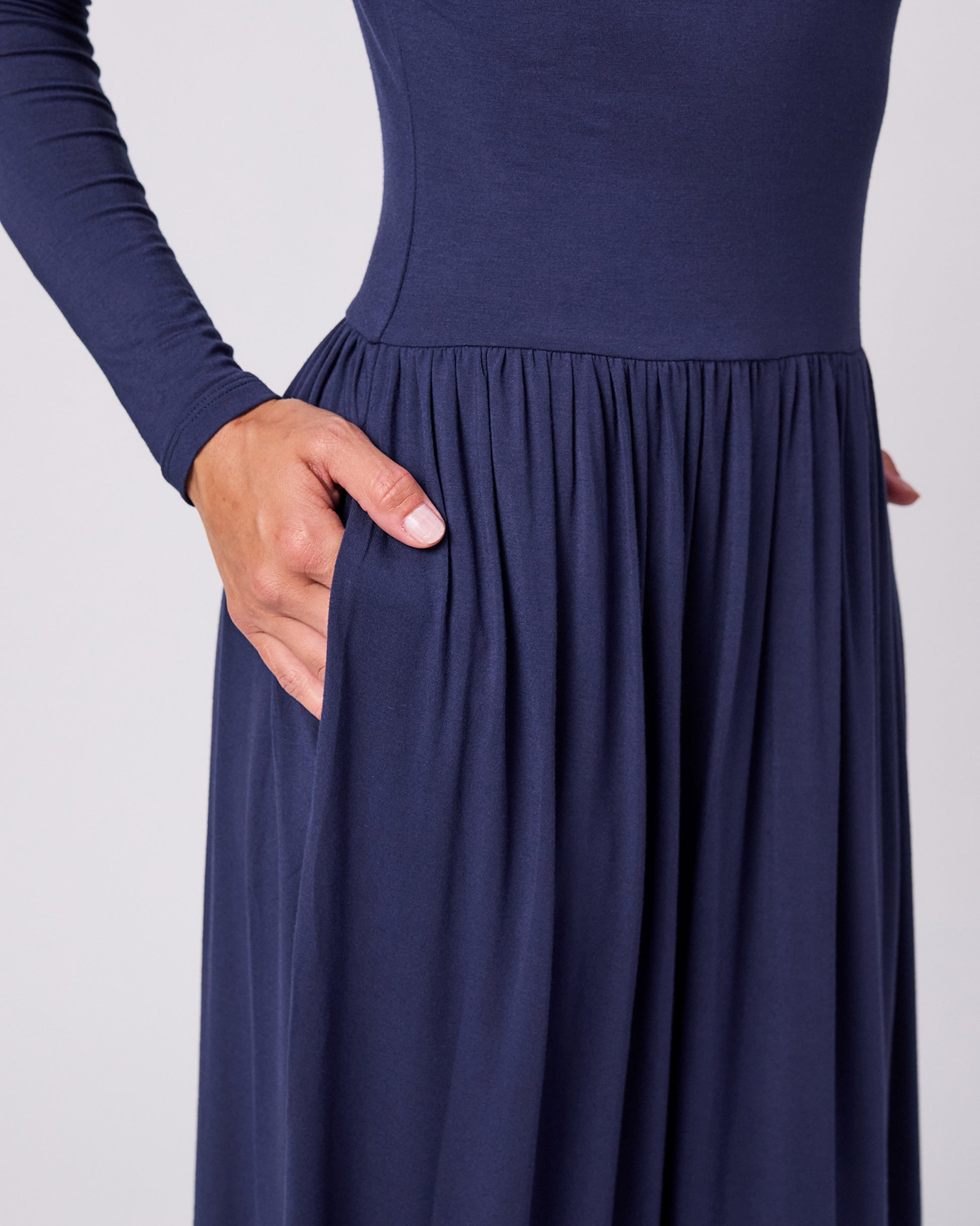 Long Essential Maxi Dress - Navy