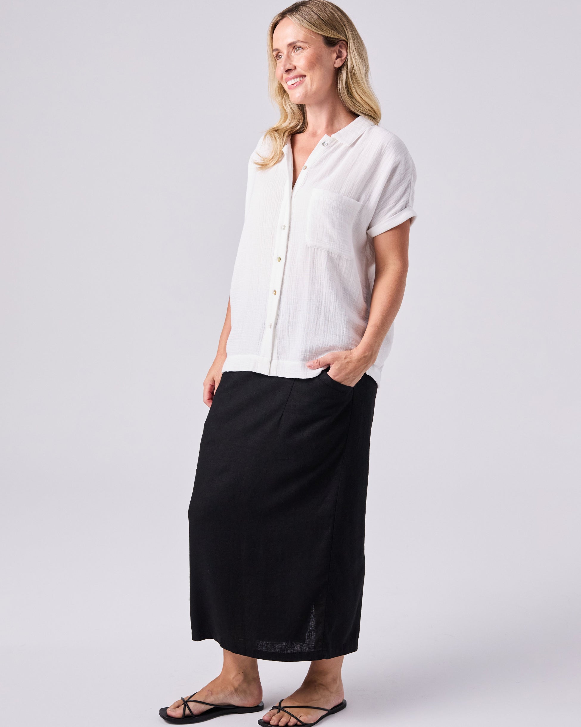 Textured Cheesecloth Shirt - White