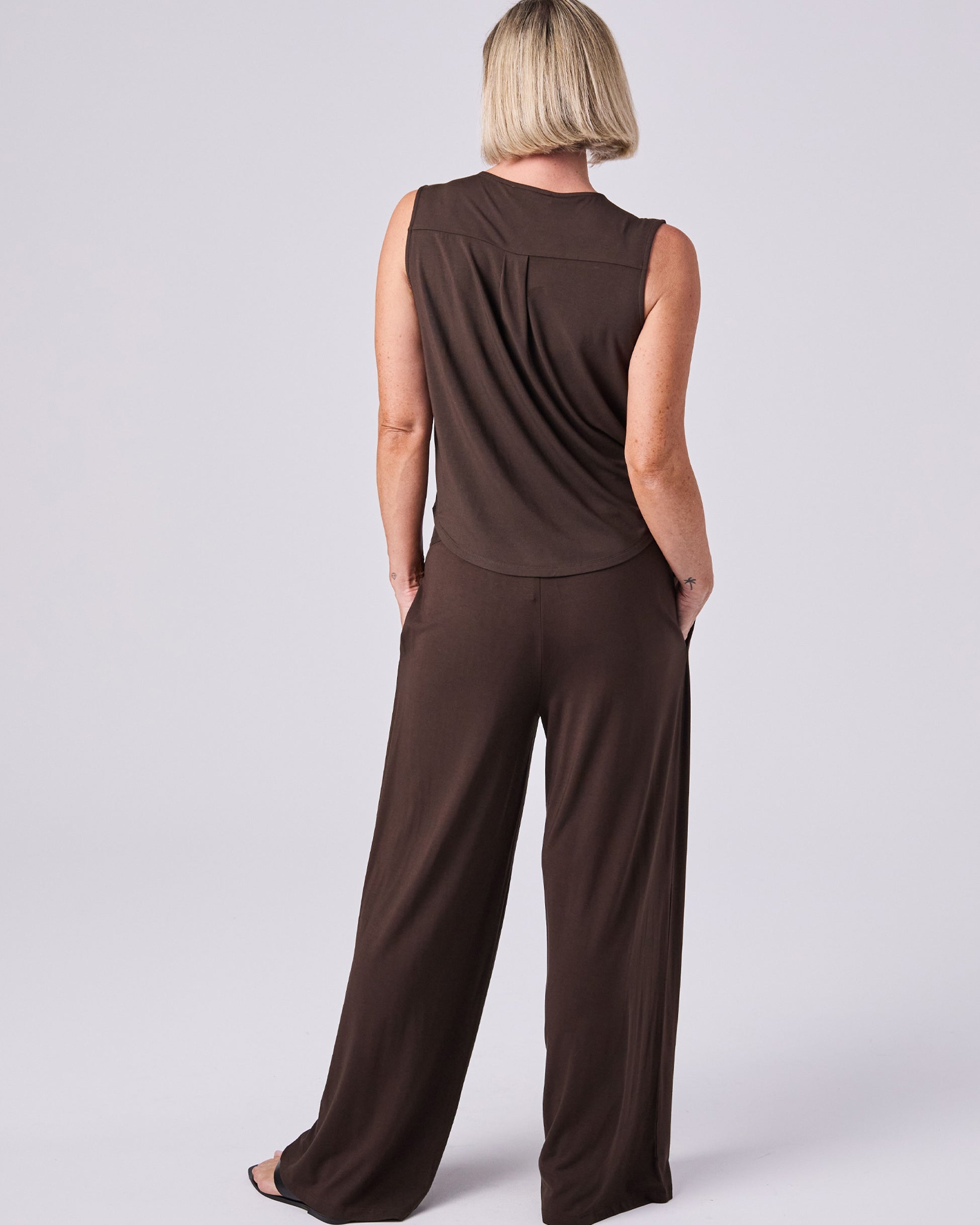 Athena Drape Top - Coffee Bean
