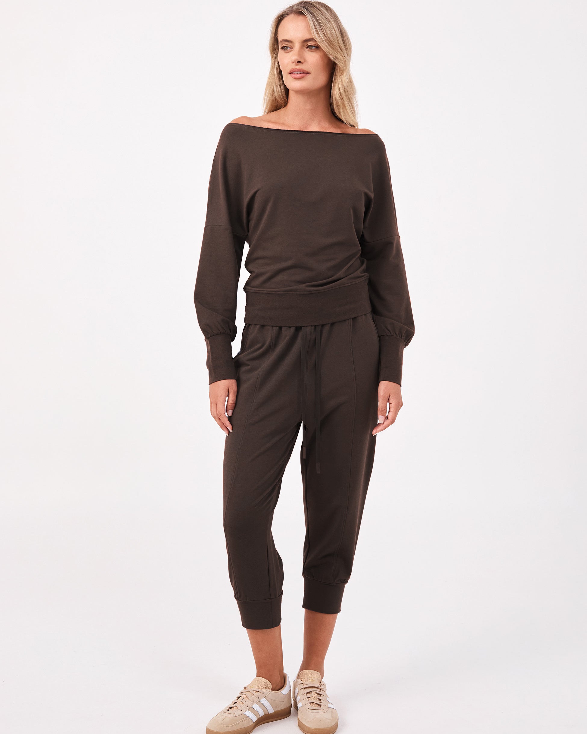 Breeze French Terry Cropped Jogger - Coffee Bean