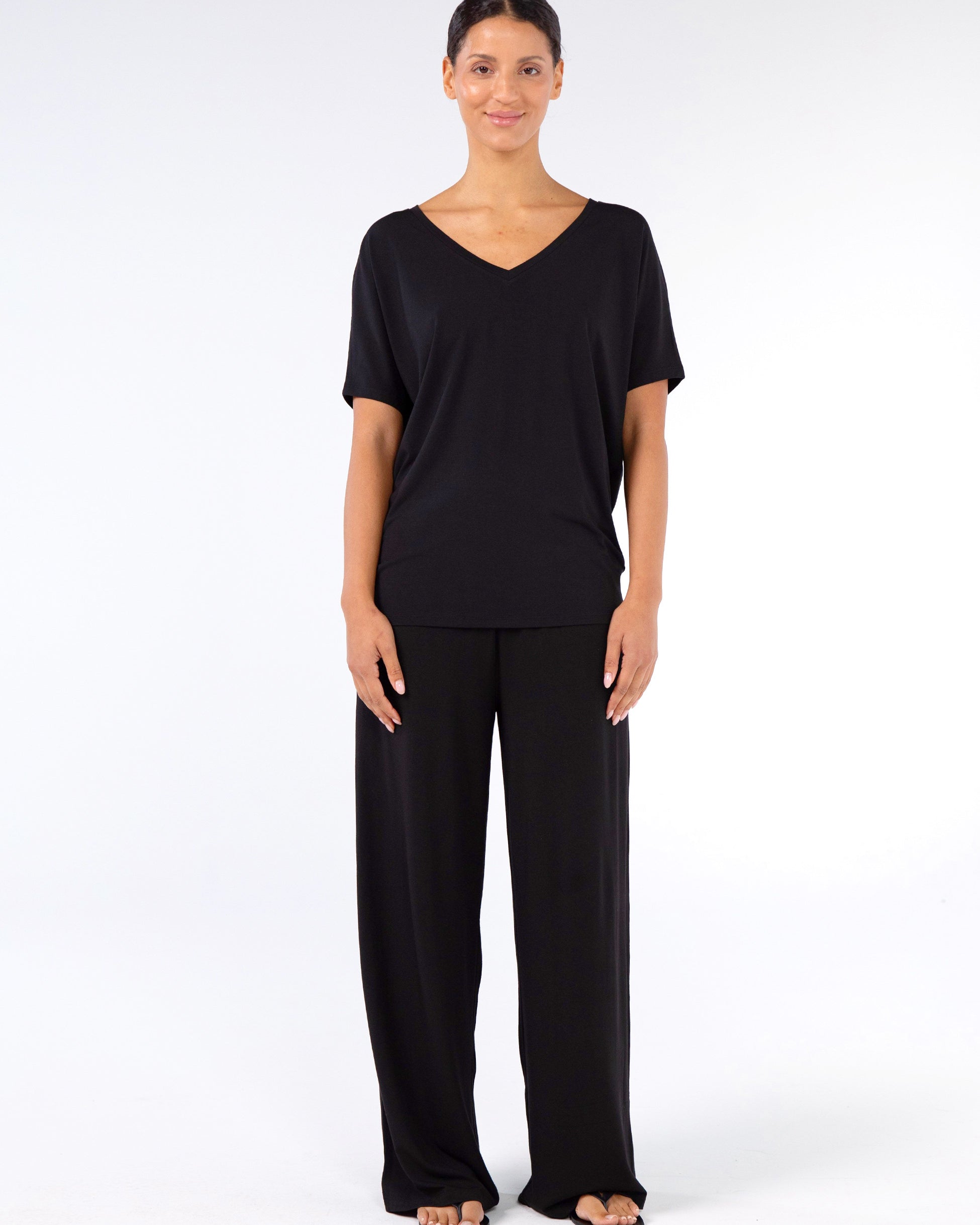 Celine V Neck Top - Black