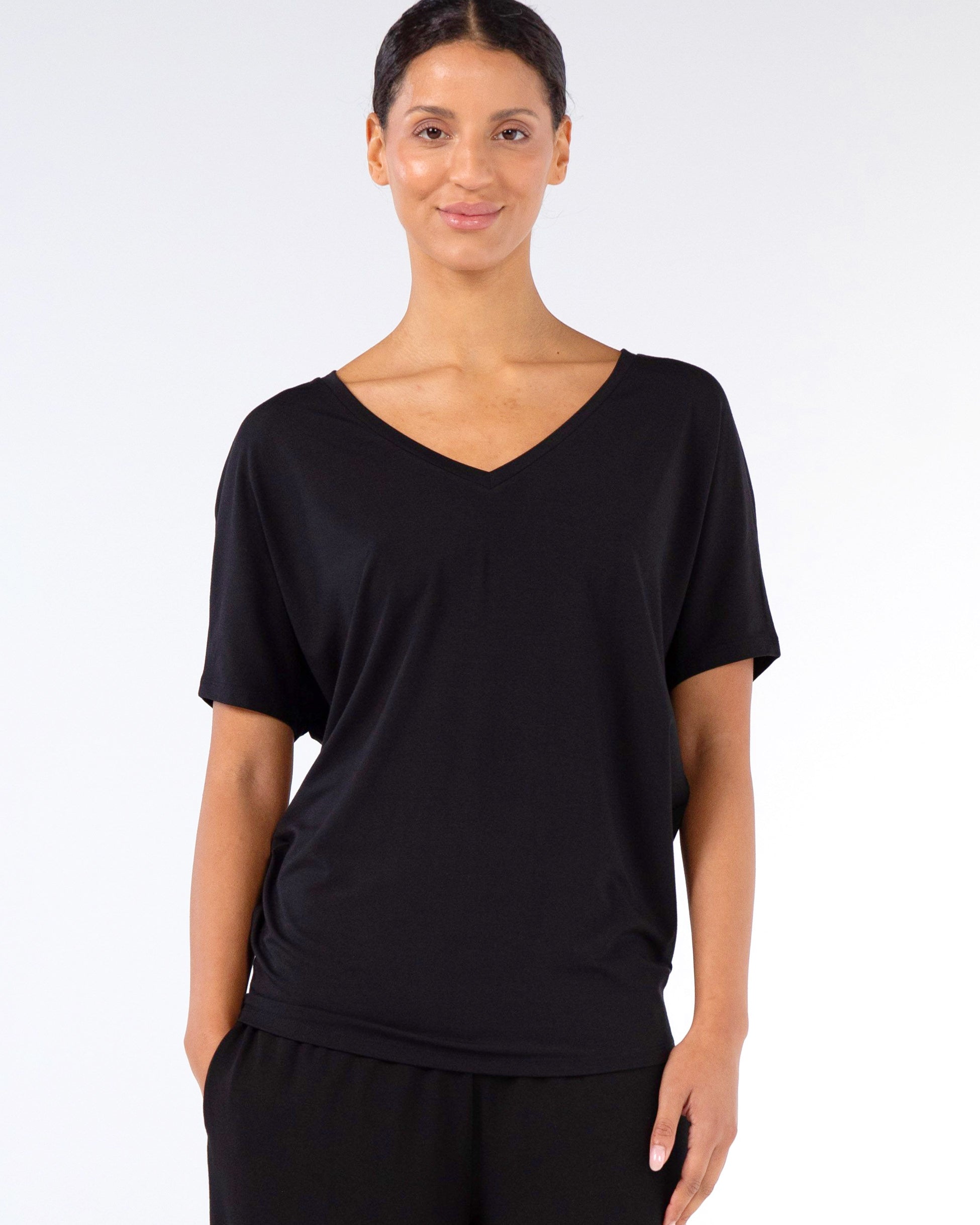 Celine V Neck Top - Black