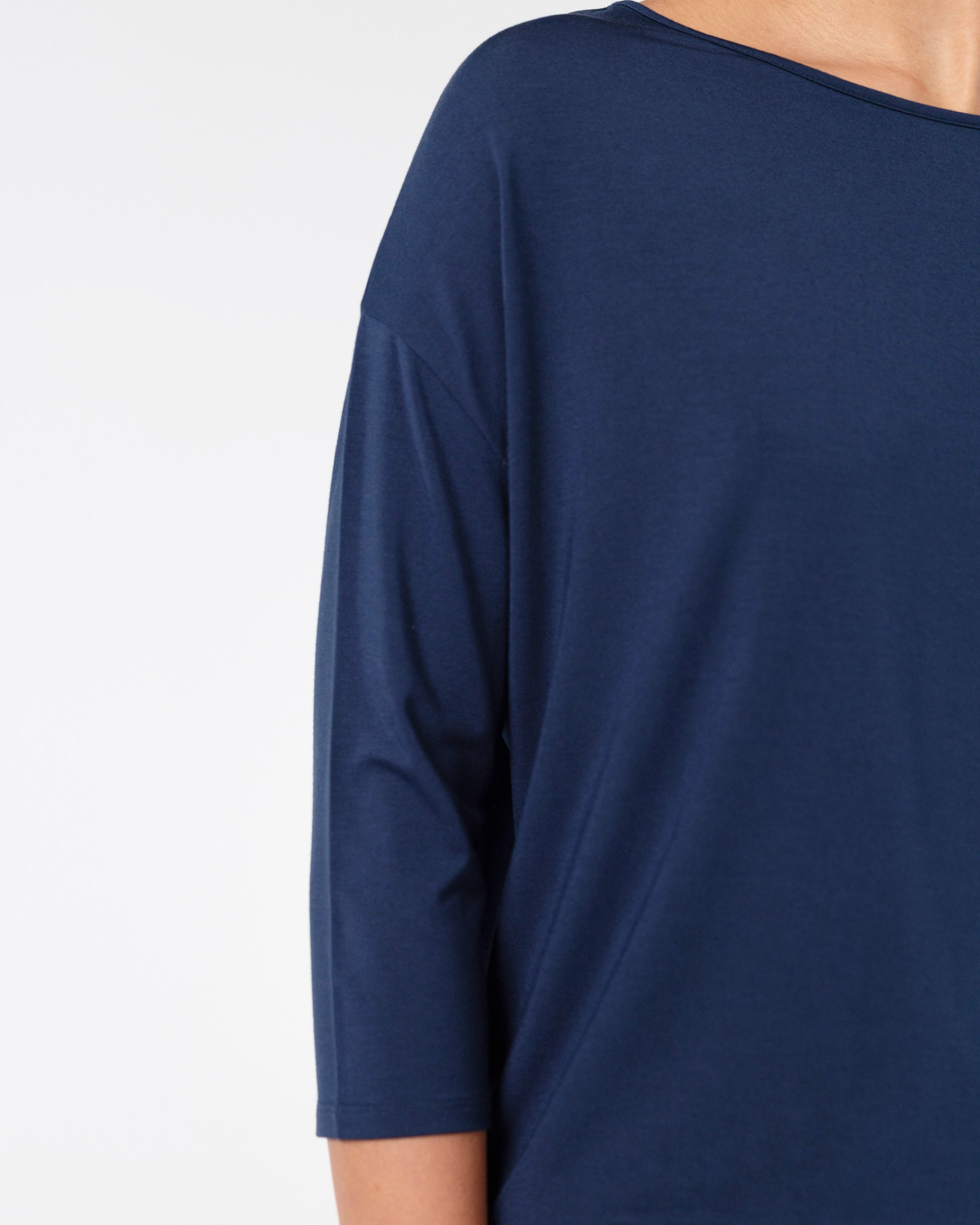 Modal Luxe Layer Tee 3/4 Sleeve - Navy