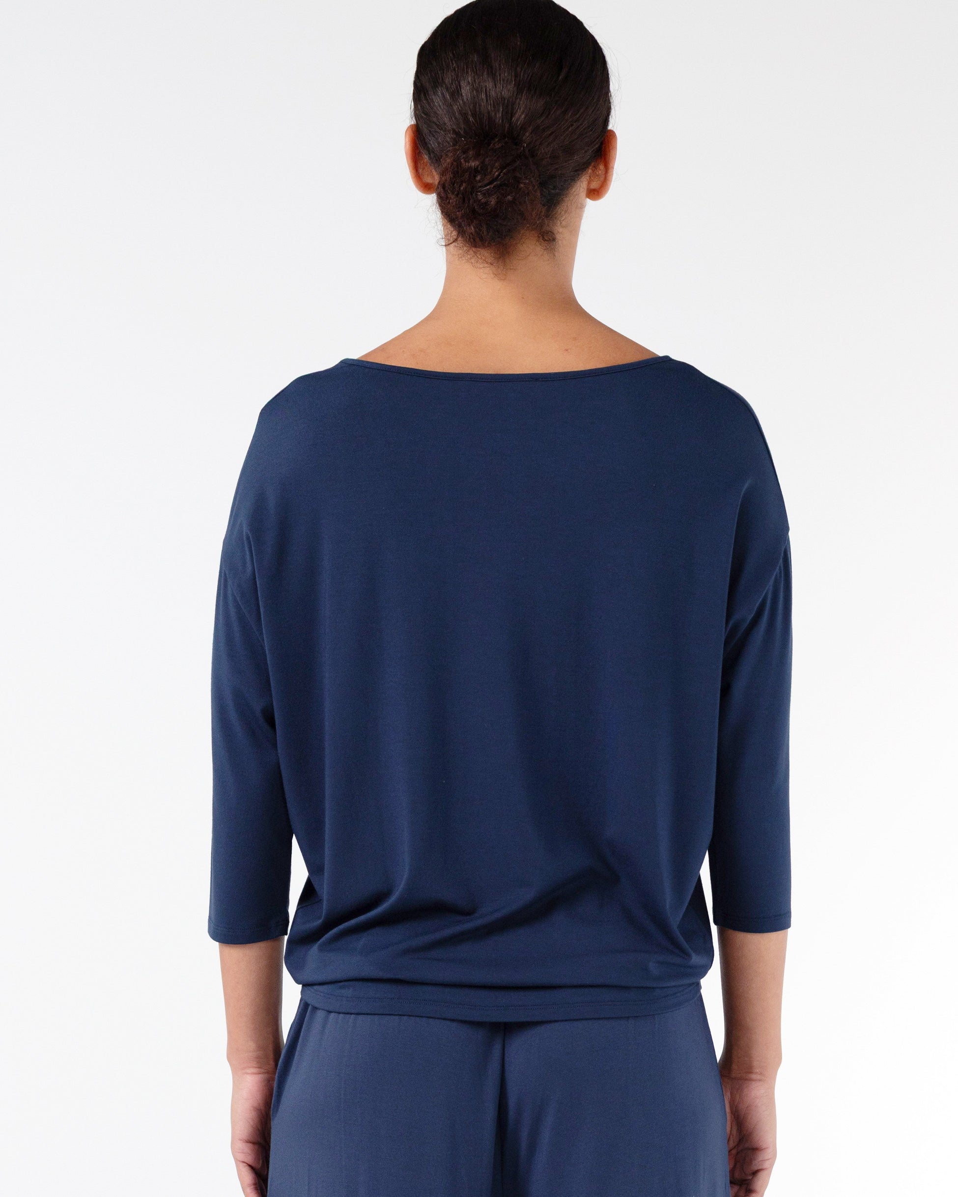 Modal Luxe Layer Tee 3/4 Sleeve - Navy