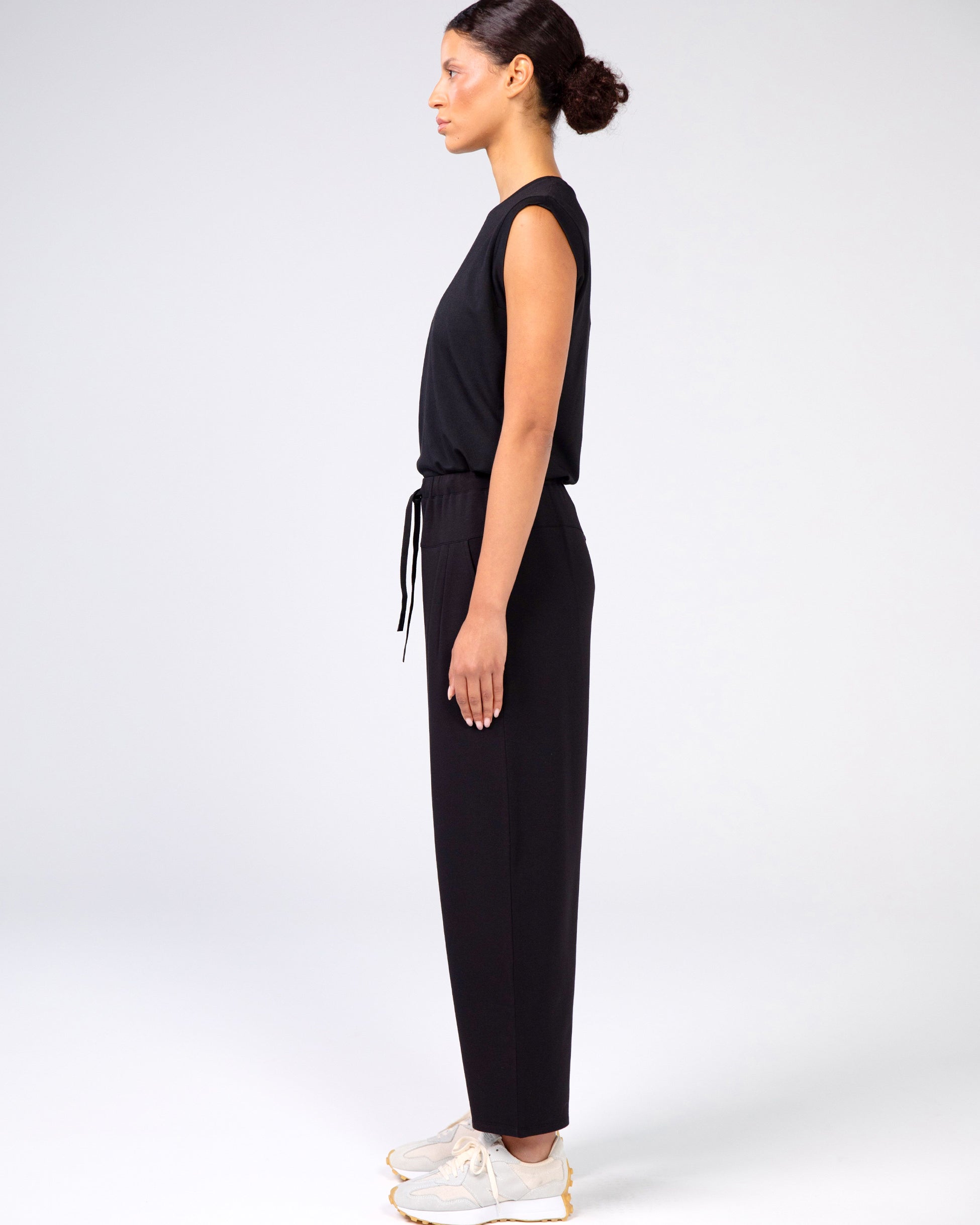 Kyoto Ankle Length French Terry Jogger - Black