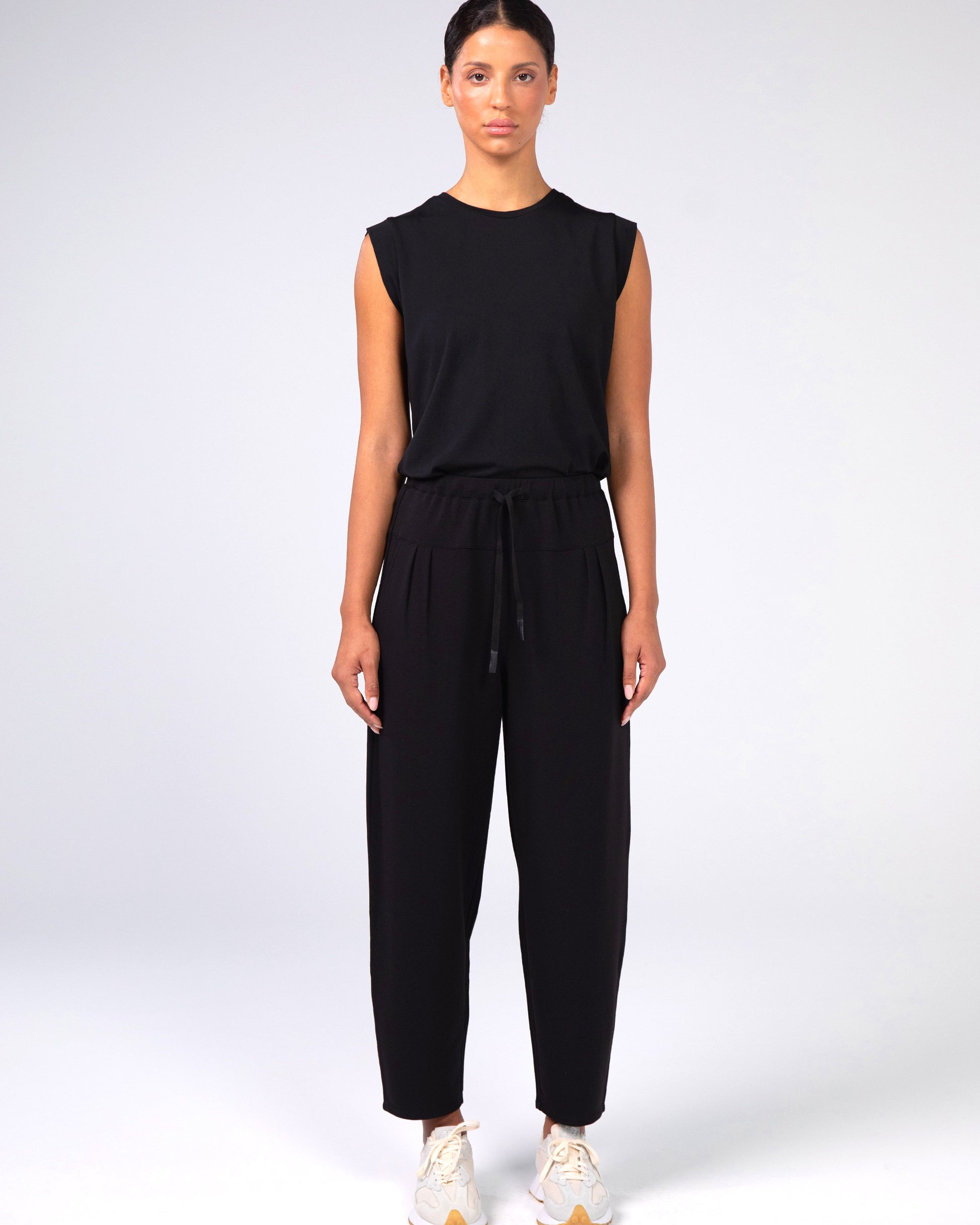 Kyoto Ankle Length French Terry Jogger - Black