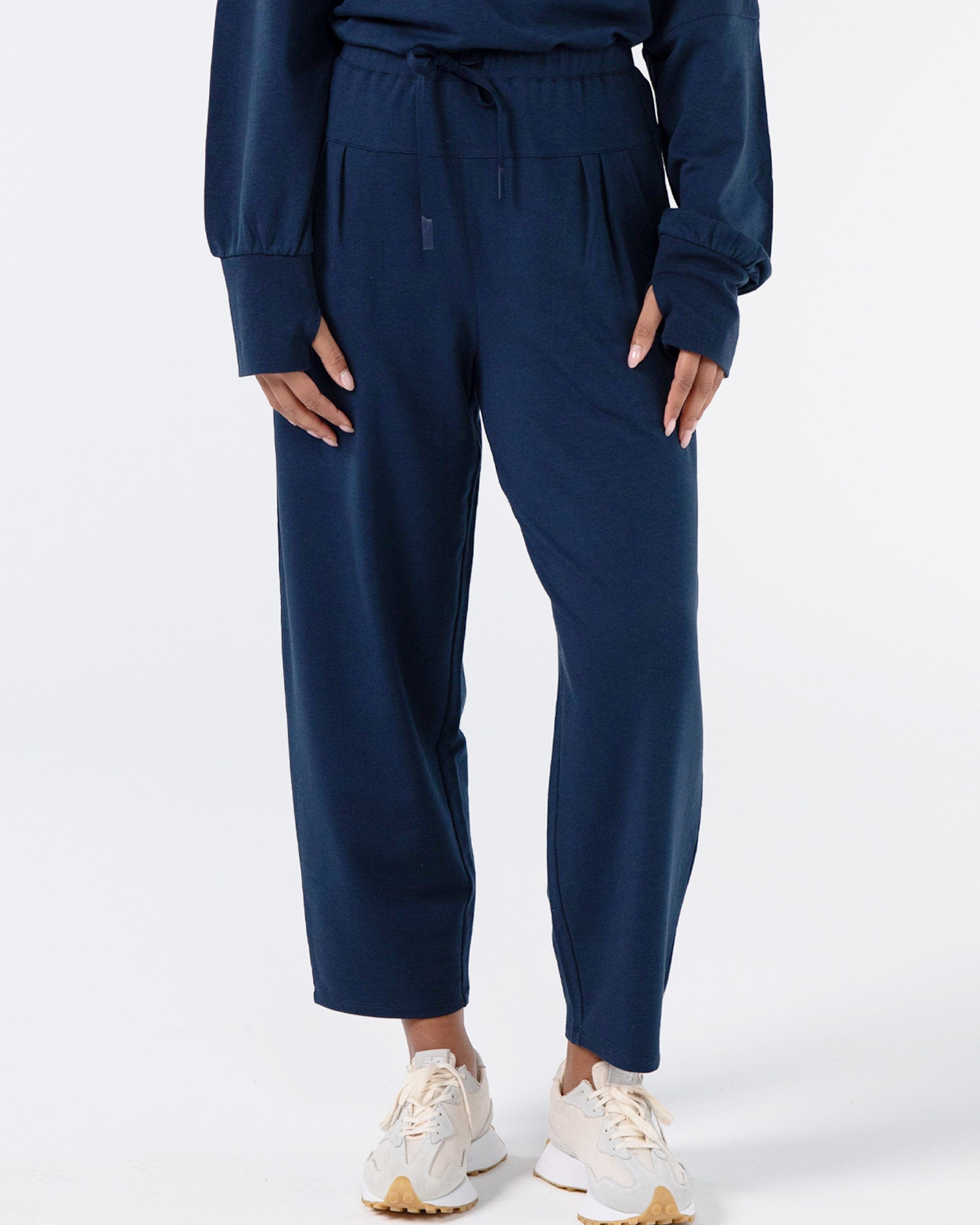 Kyoto Ankle Length French Terry Jogger - Navy