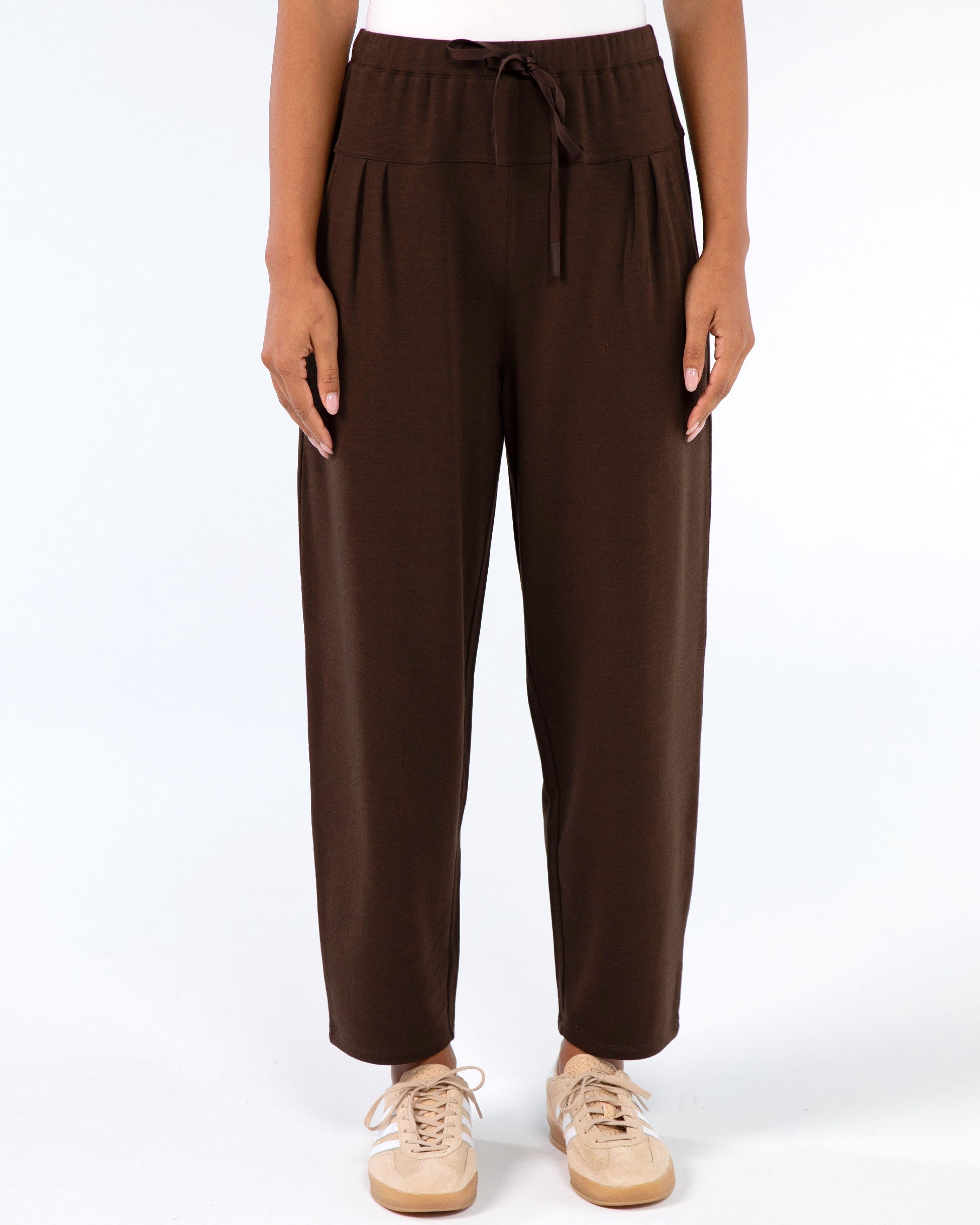 Kyoto Ankle Length French Terry Jogger - Coffee Bean