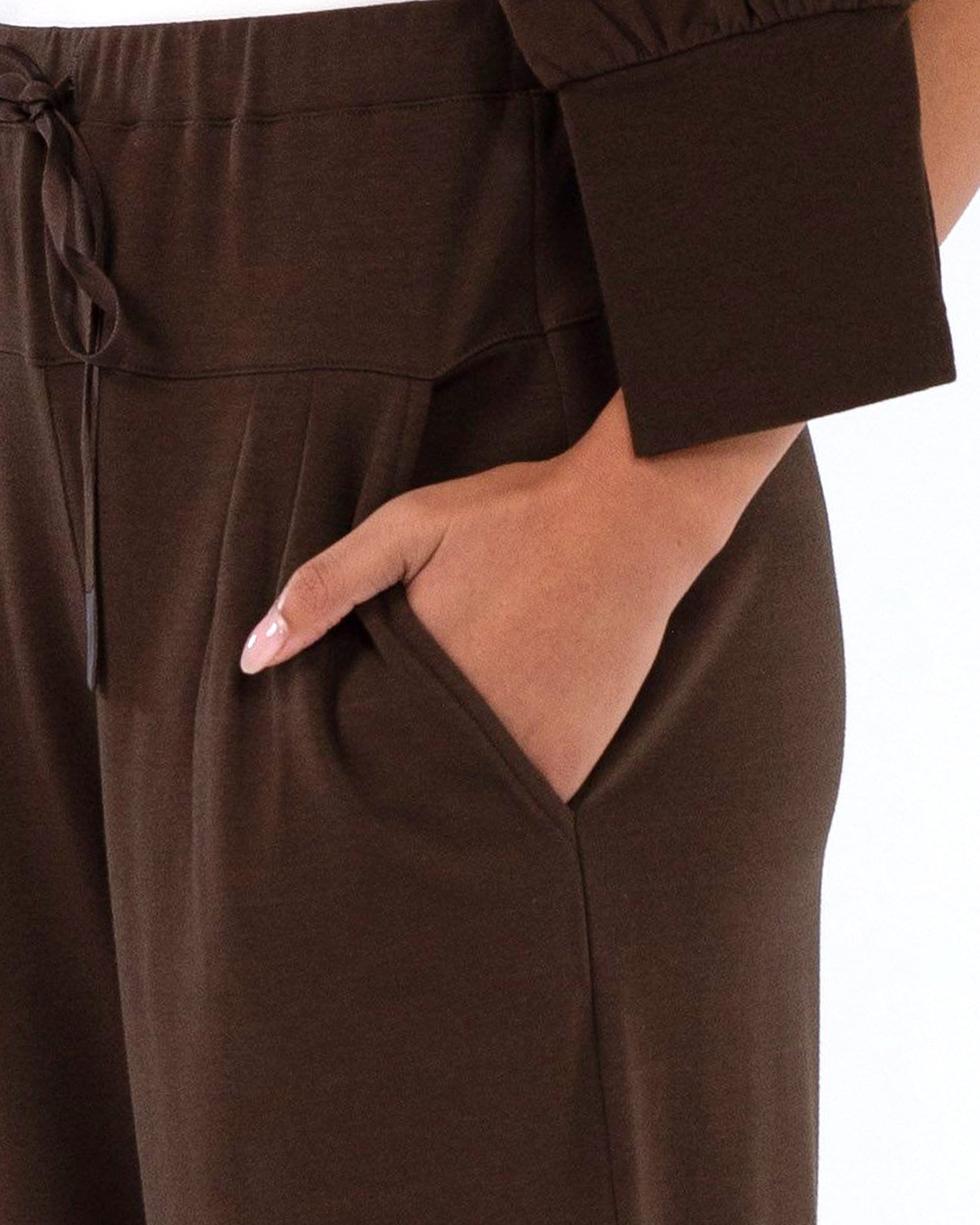 Kyoto Ankle Length French Terry Jogger - Coffee Bean