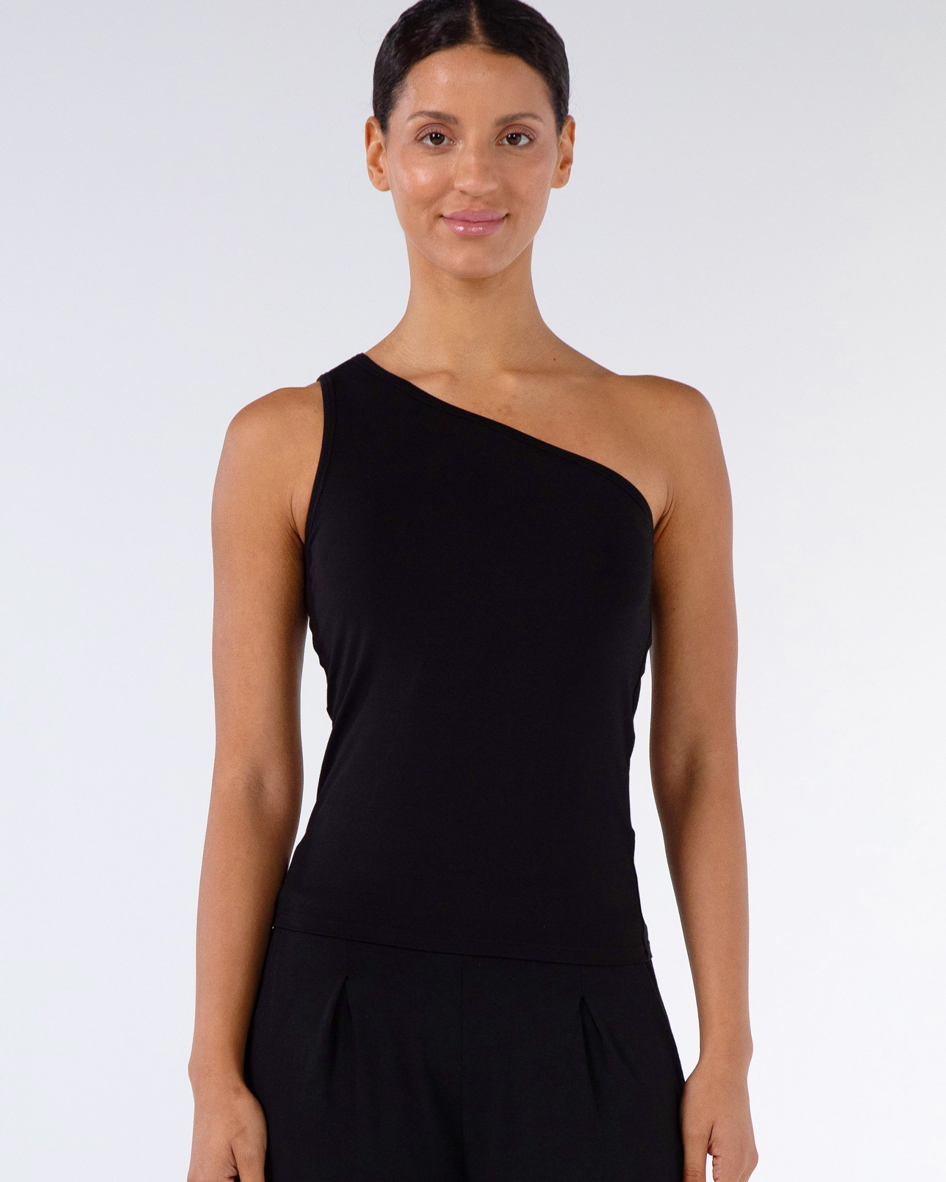 Asymmetric Modal Top - Black