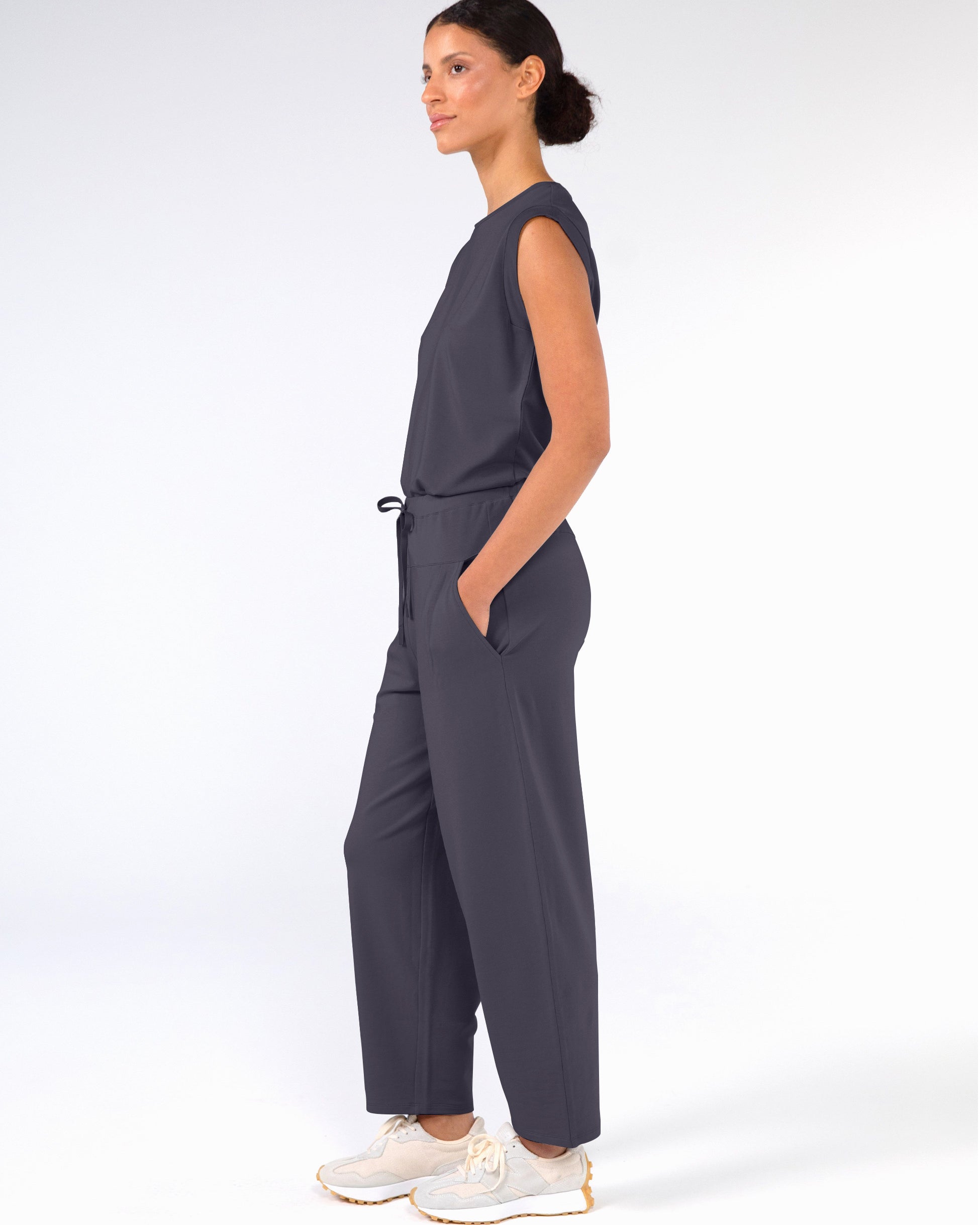 Kyoto Ankle Length French Terry Jogger - Charcoal