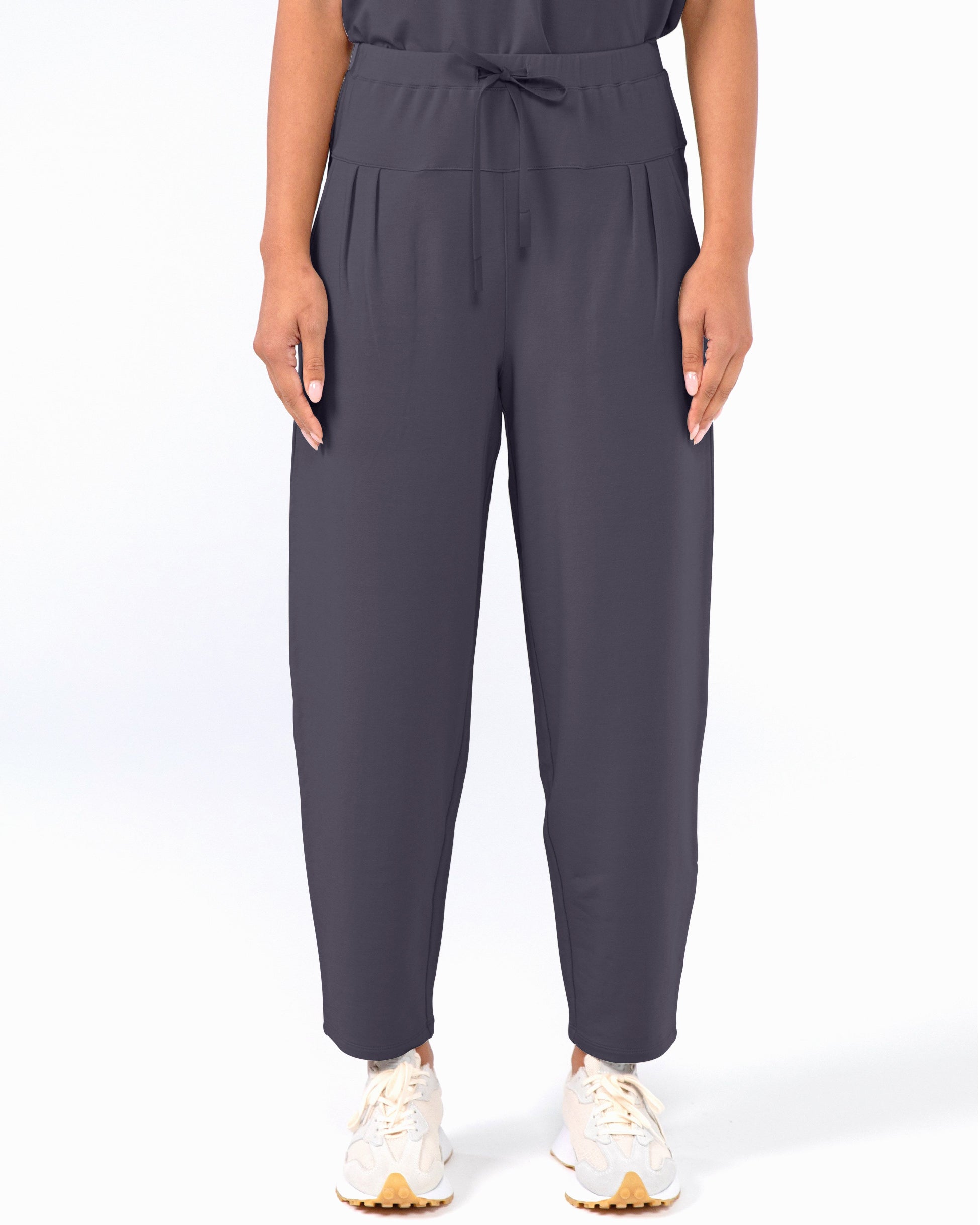 Kyoto Ankle Length French Terry Jogger - Charcoal