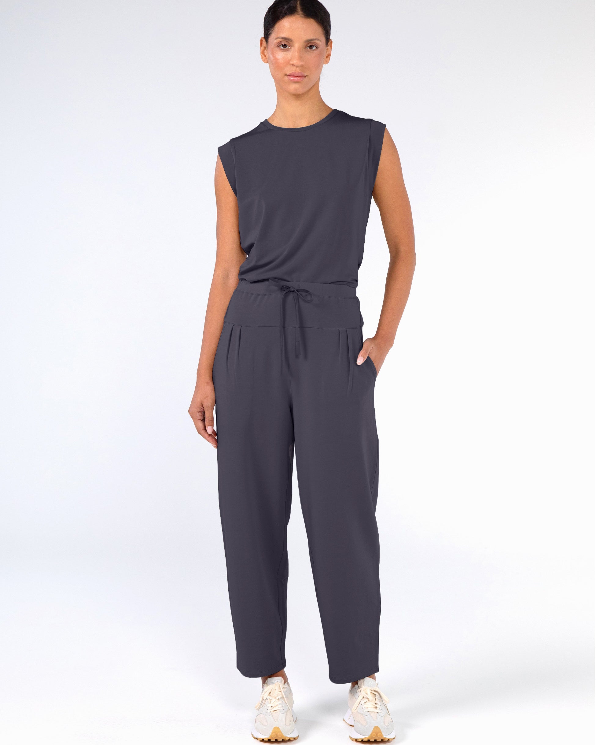 Kyoto Ankle Length French Terry Jogger - Charcoal