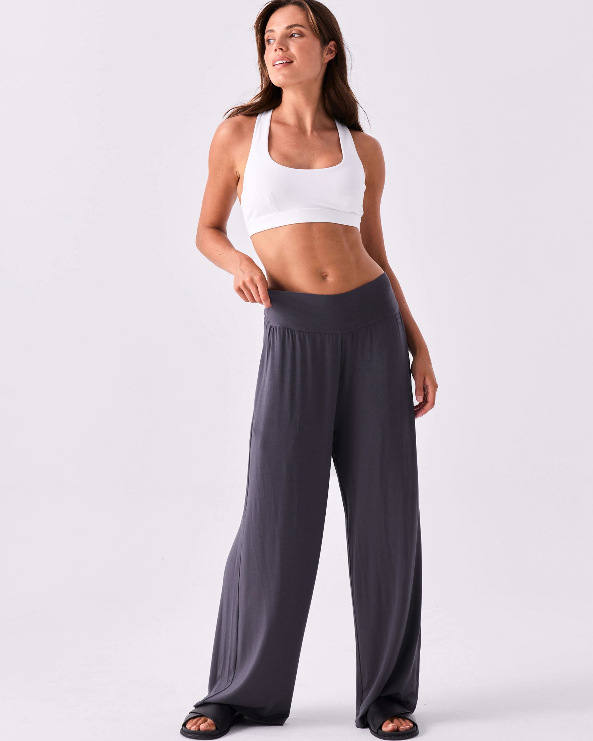 Nomad Modal Wide Leg Pant - Charcoal