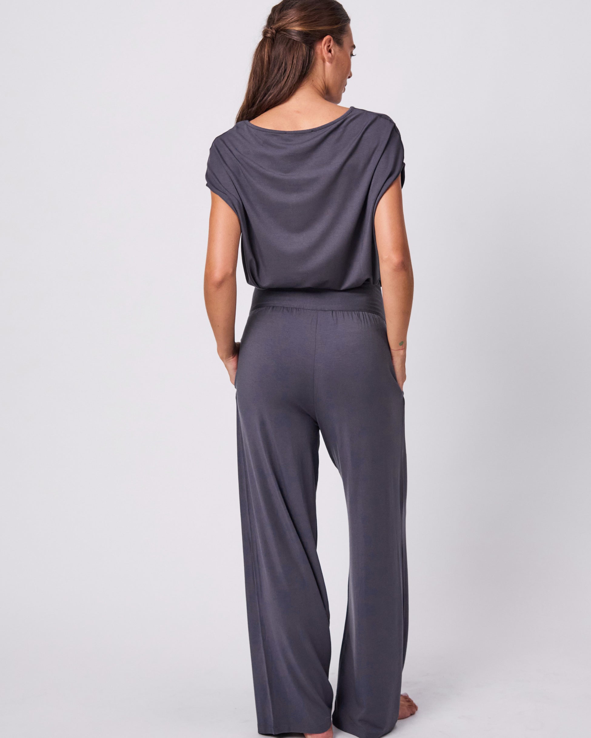 Nomad Modal Wide Leg Pant - Charcoal