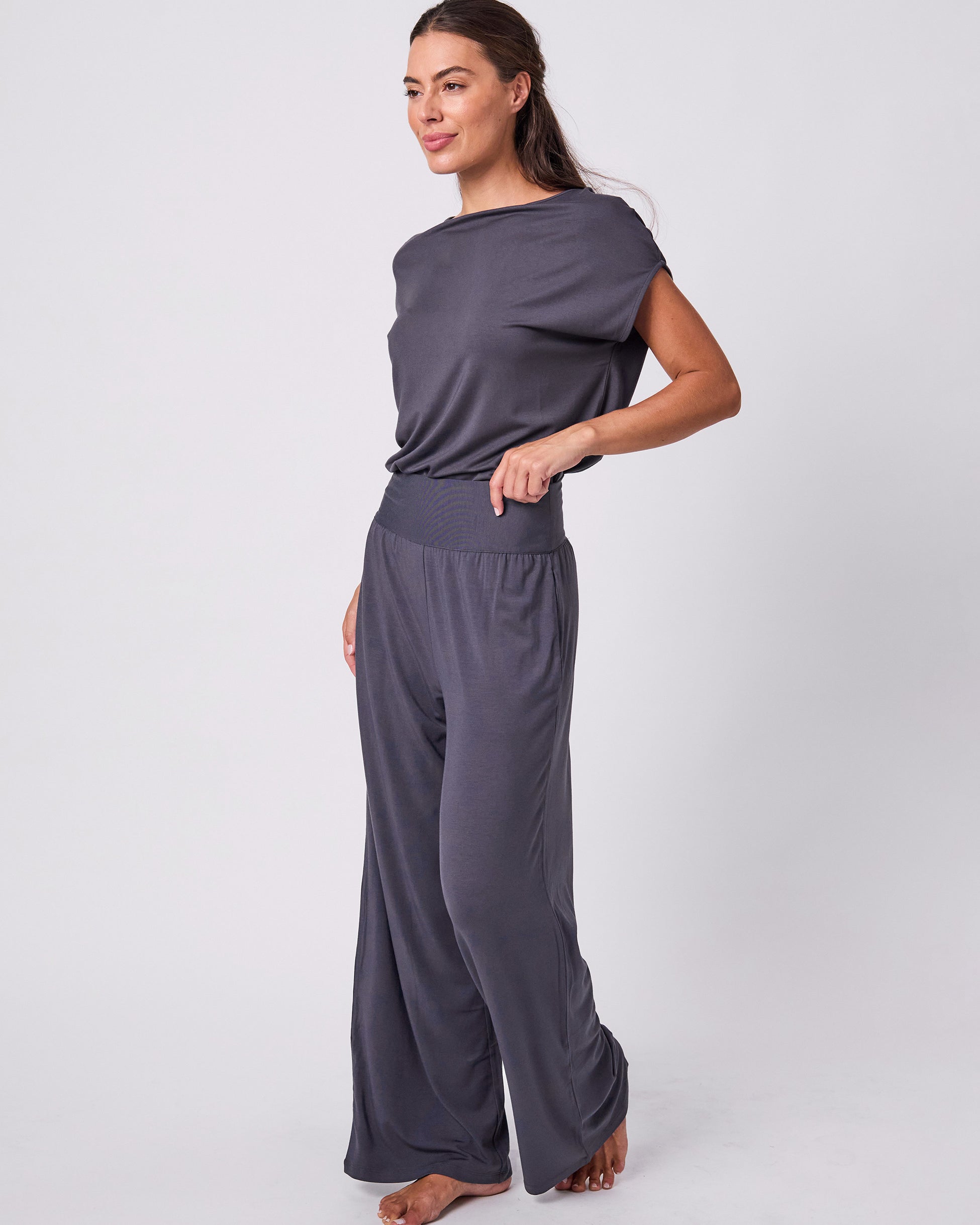 Nomad Modal Wide Leg Pant - Charcoal