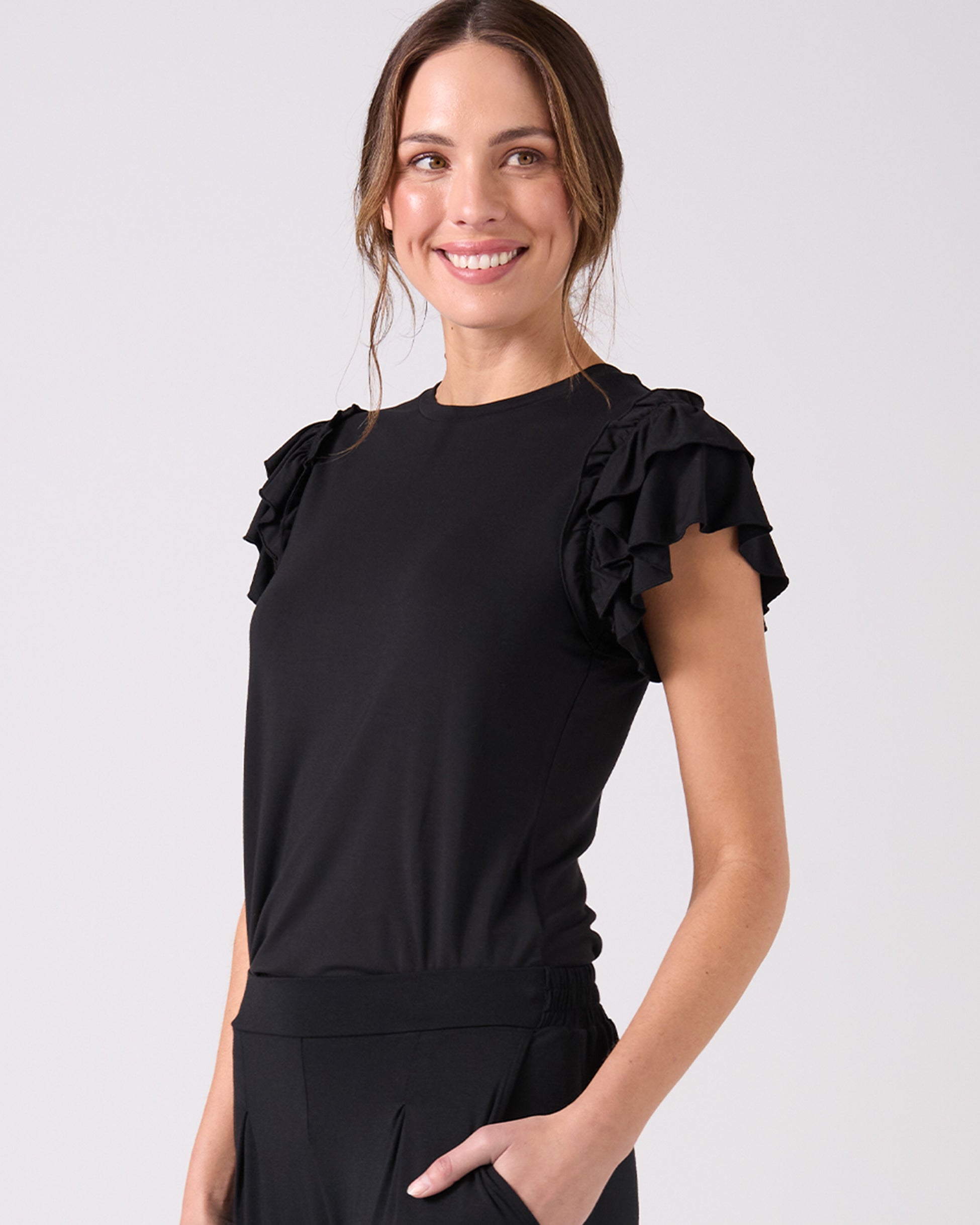 Ruffle Top - Black