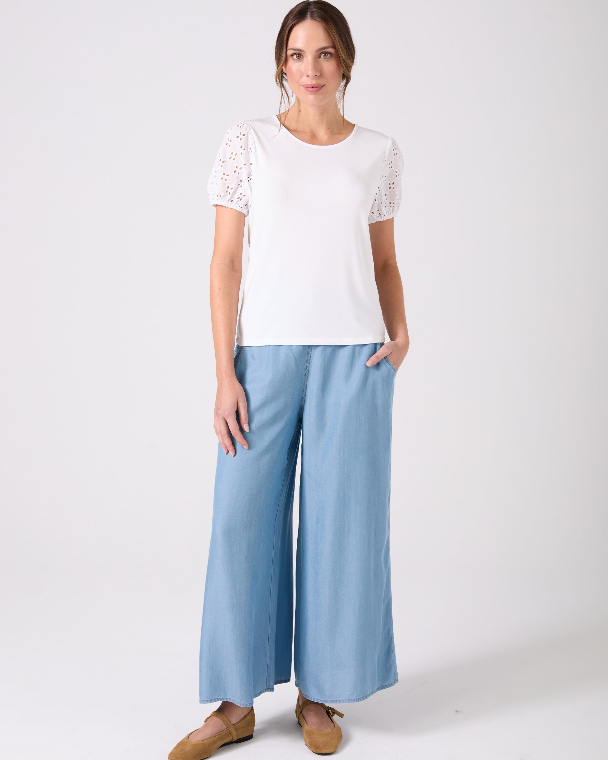 Broderie Anglaise Top - White