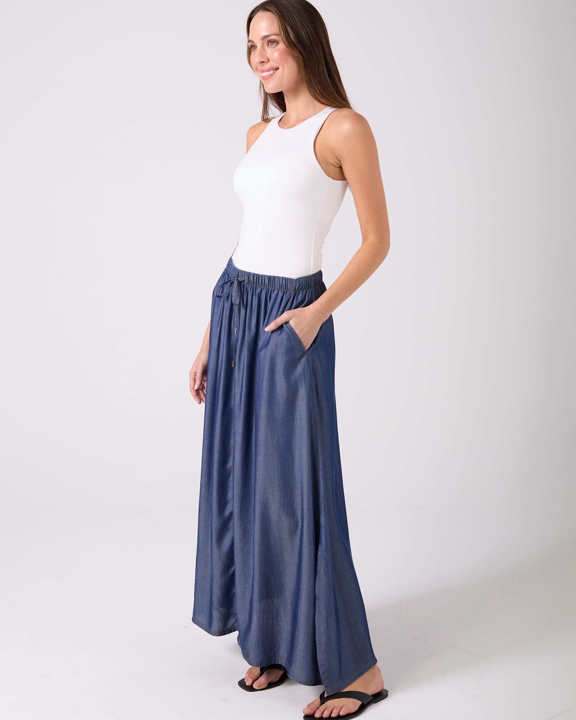 Tencel Millie Skirt - Dark Denim