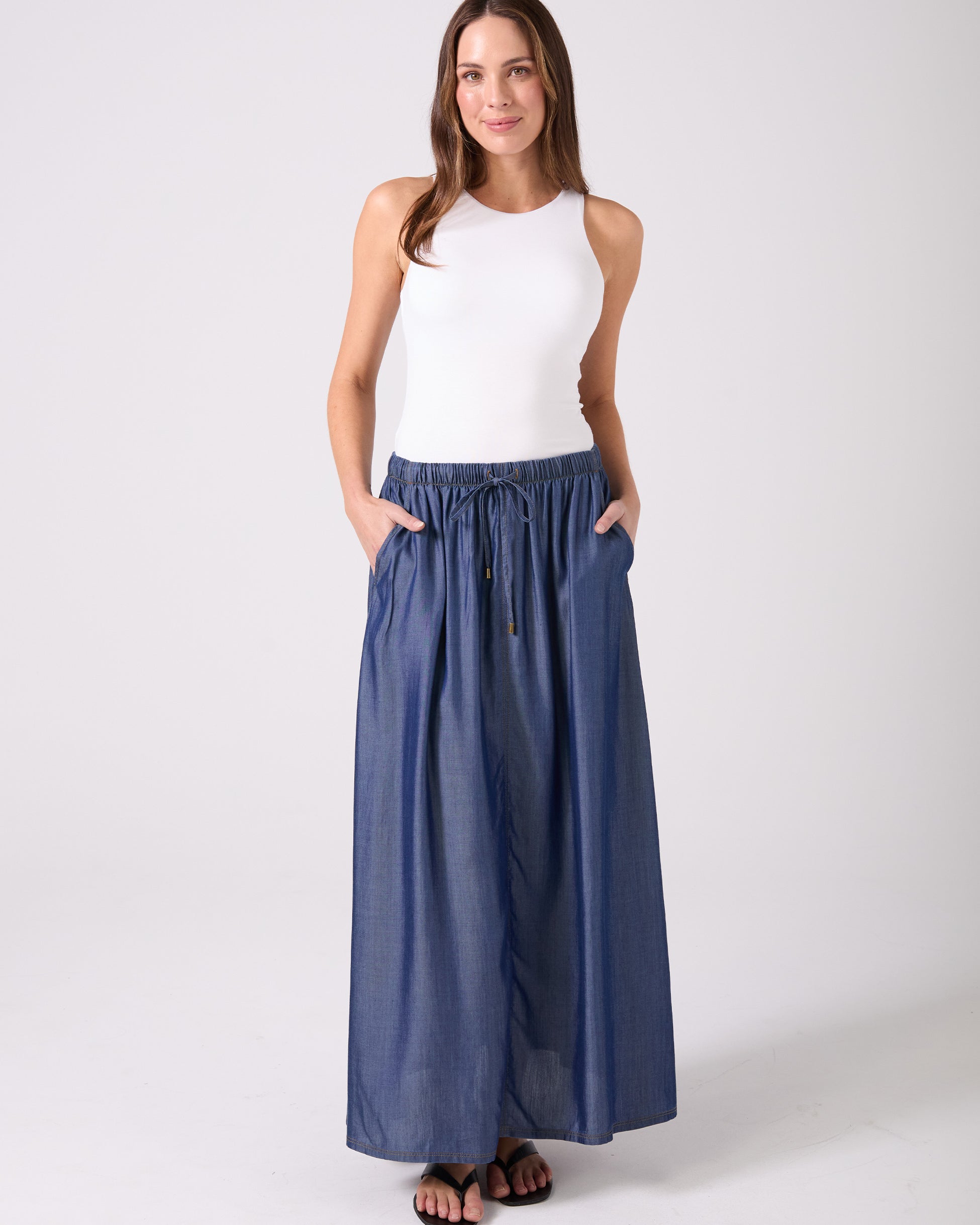 Tencel Millie Skirt - Dark Denim