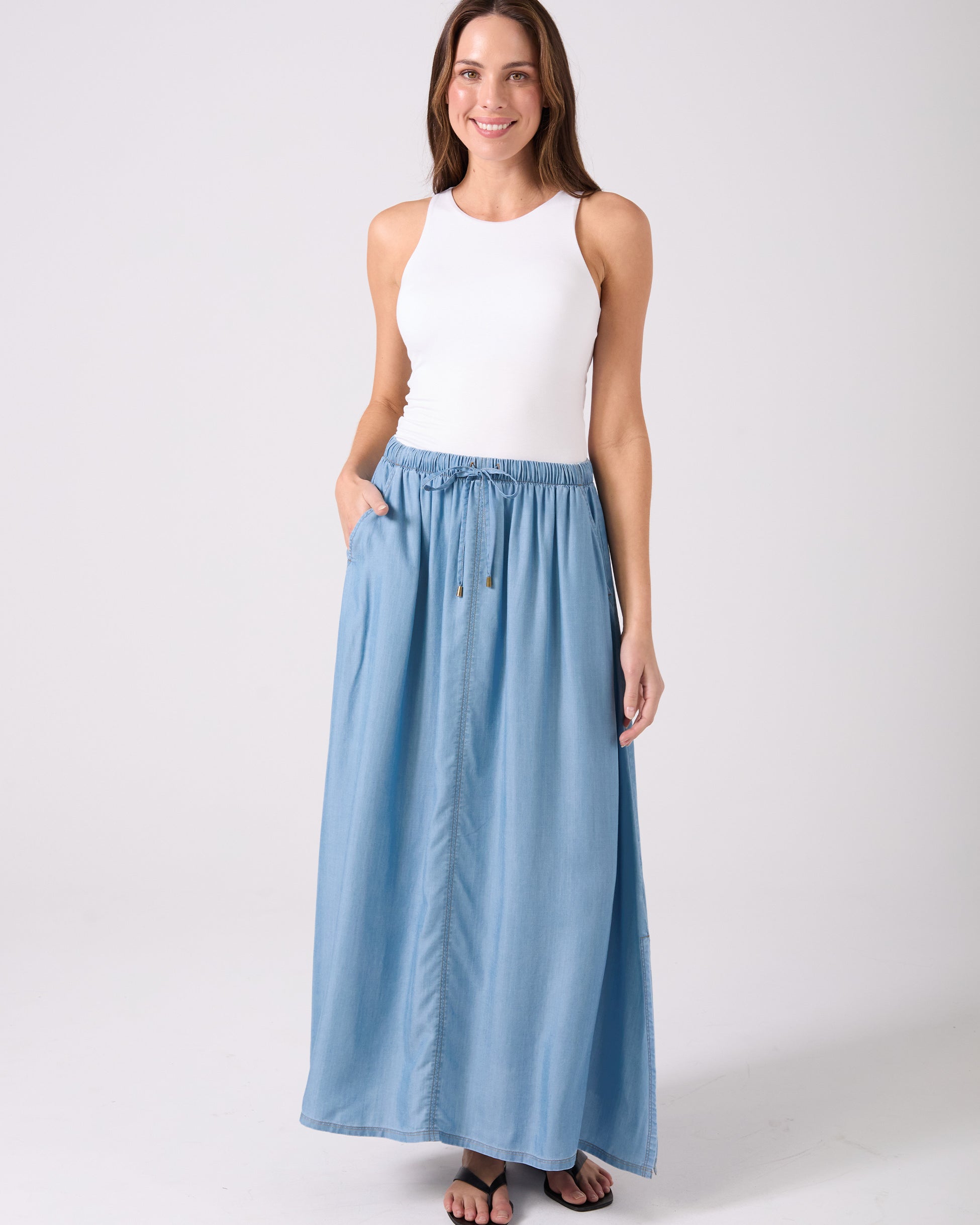 Tencel Millie Skirt - Light Denim