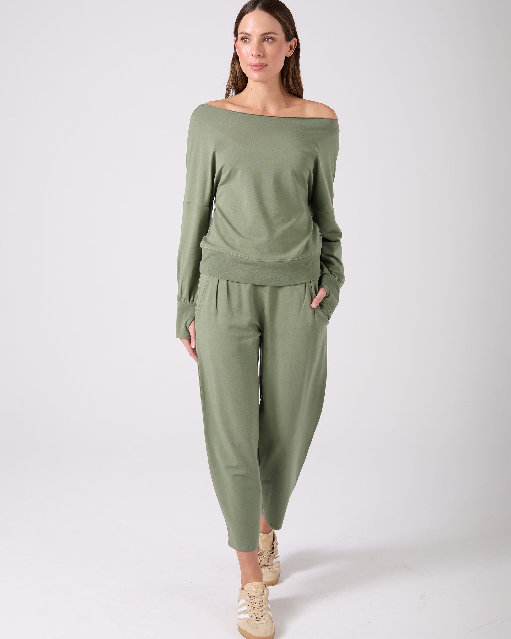 Kyoto Ankle Length French Terry Jogger - Willow