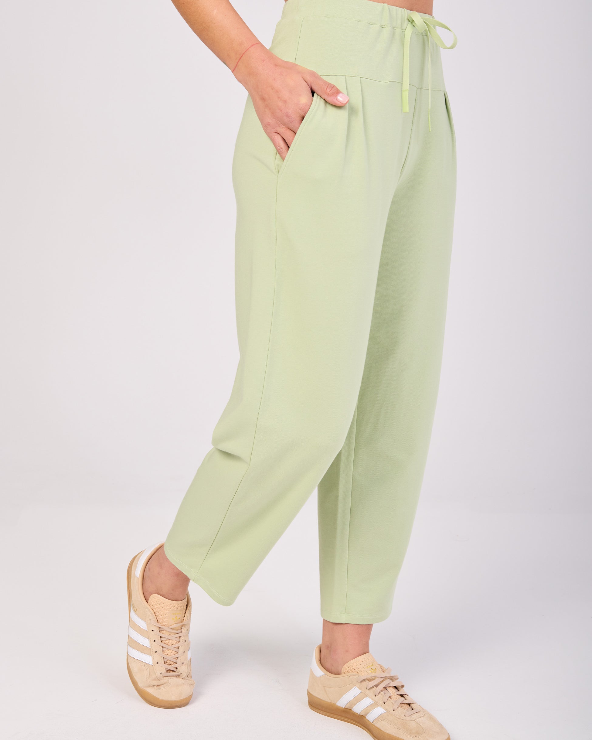 Kyoto Ankle Length French Terry Jogger - Matcha Green
