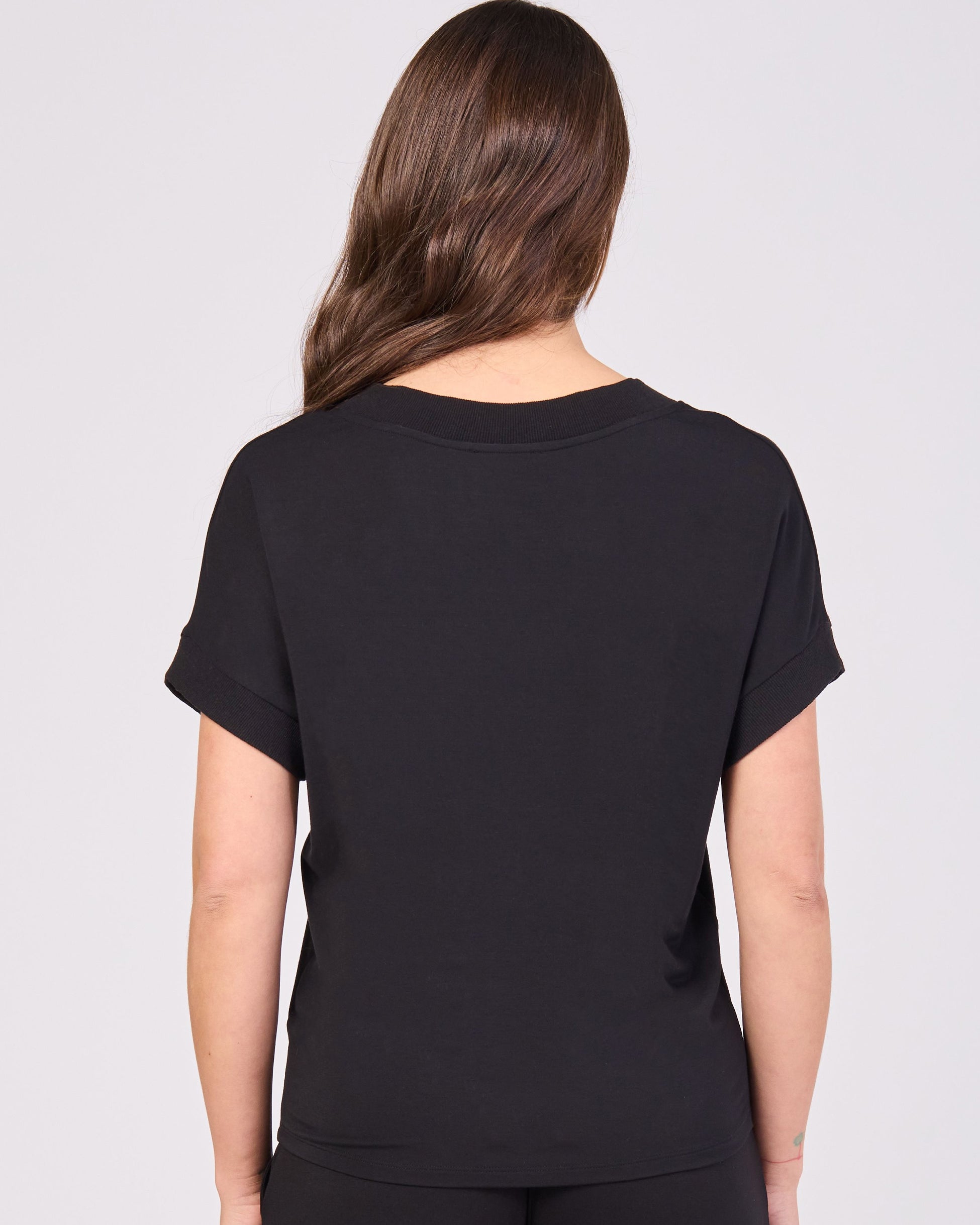 Simone V Neck Top- Black