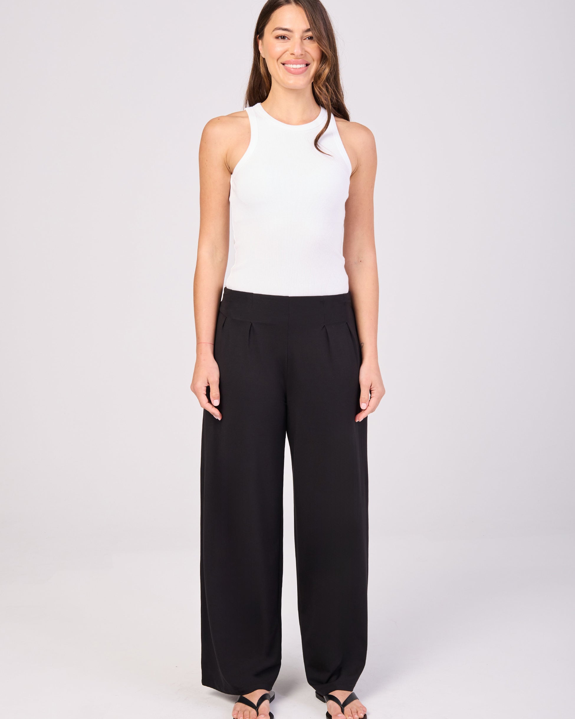Emery Wide Leg Pants - Black