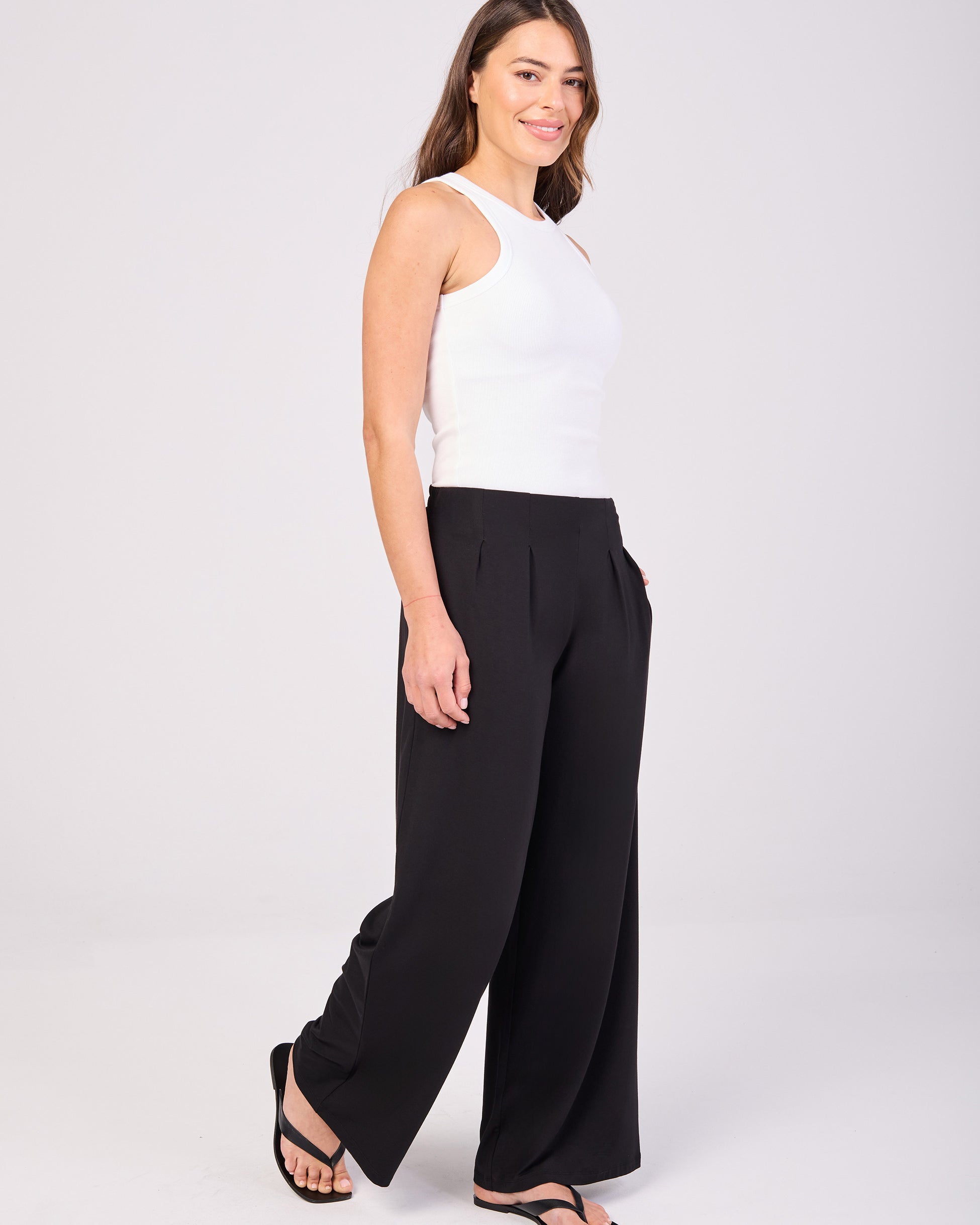 Emery Wide Leg Pants - Black